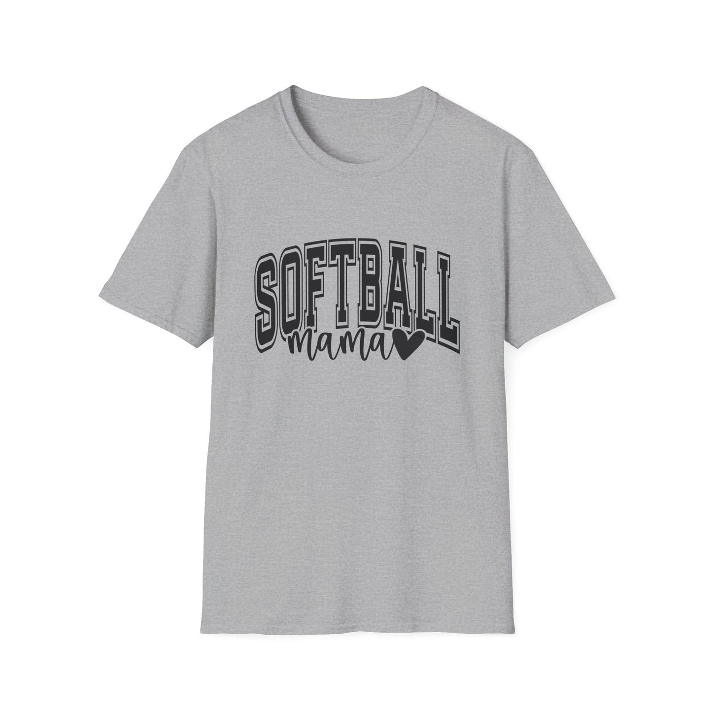 Softball Mama T-Shirt — Baseball/Softball Mom Tee with Heart