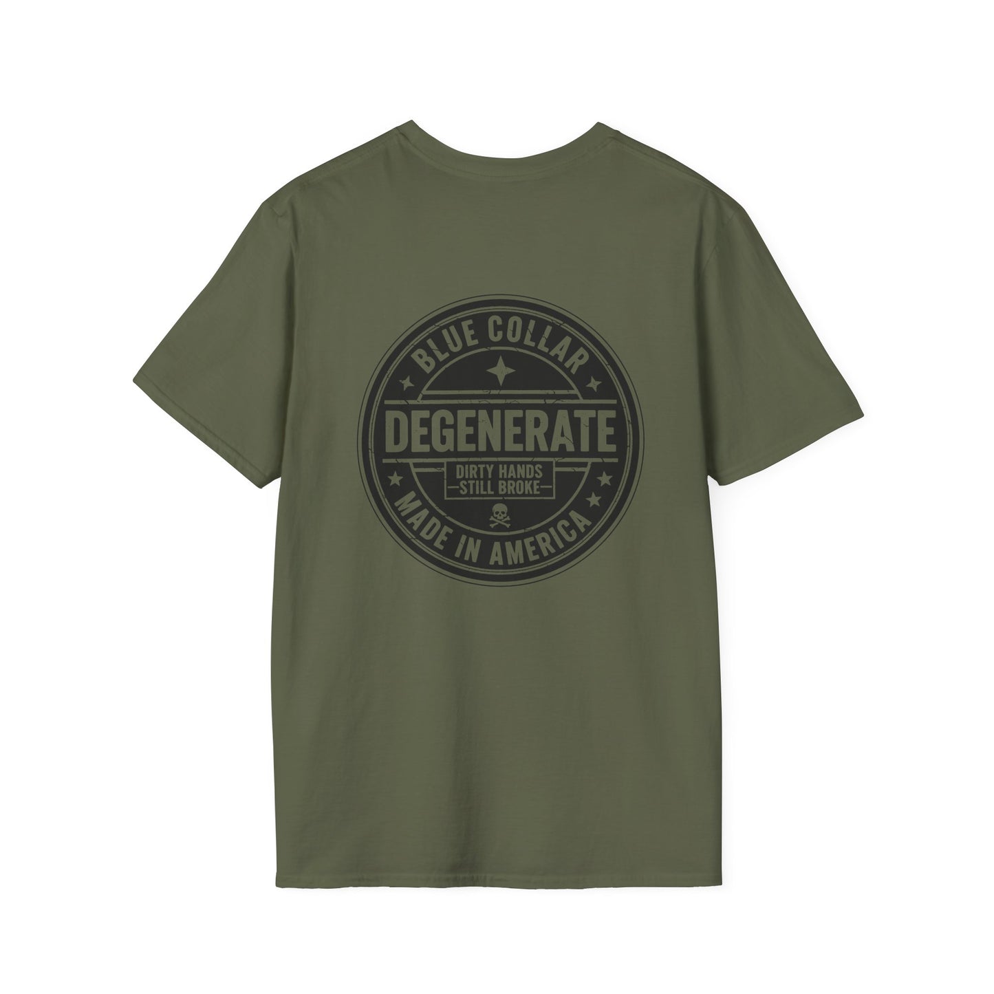 Blue Collar Degenerate T-Shirt — 'Degenerate' Vintage Workwear Graphic