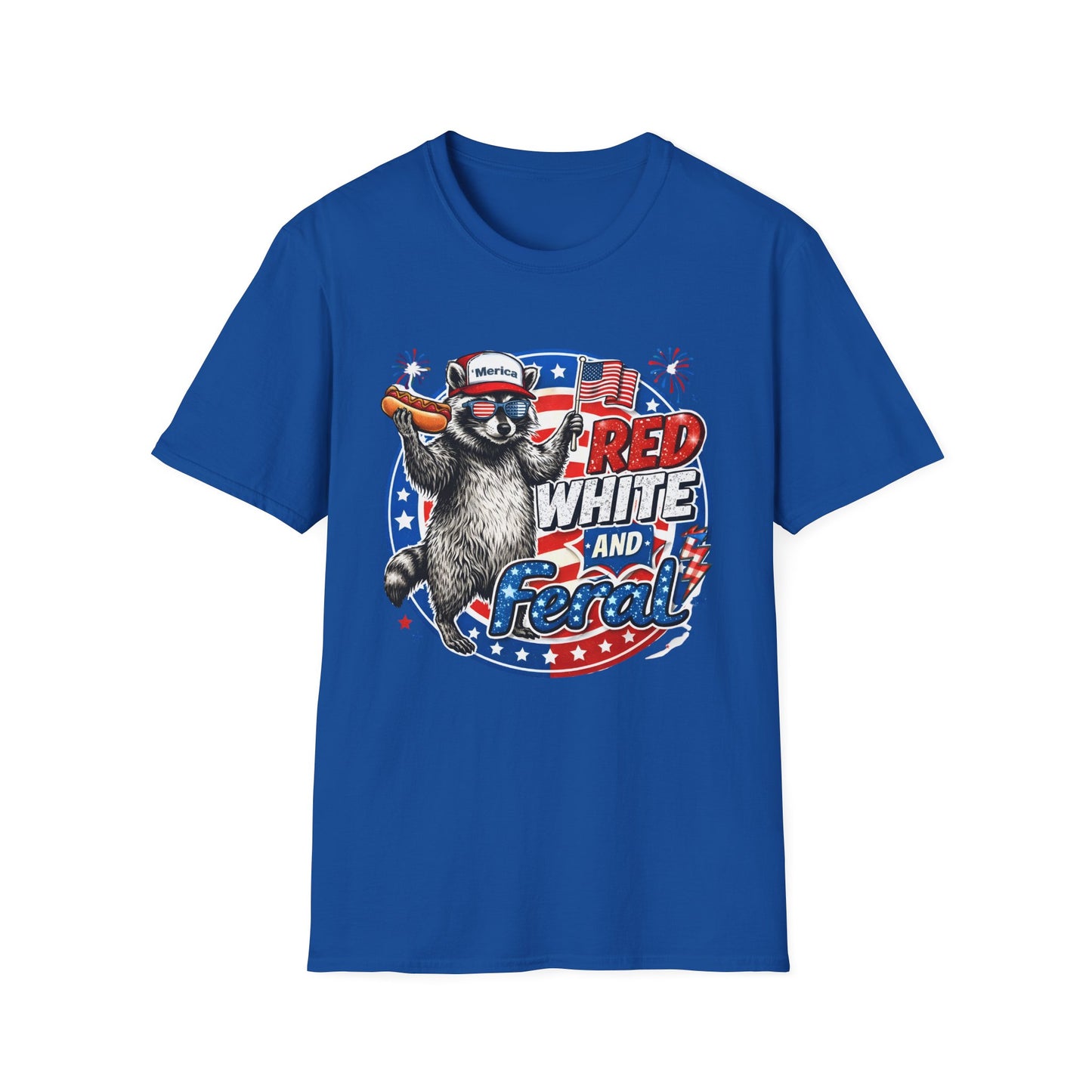 Patriotic Raccoon 'Red, White and Proud' T-Shirt