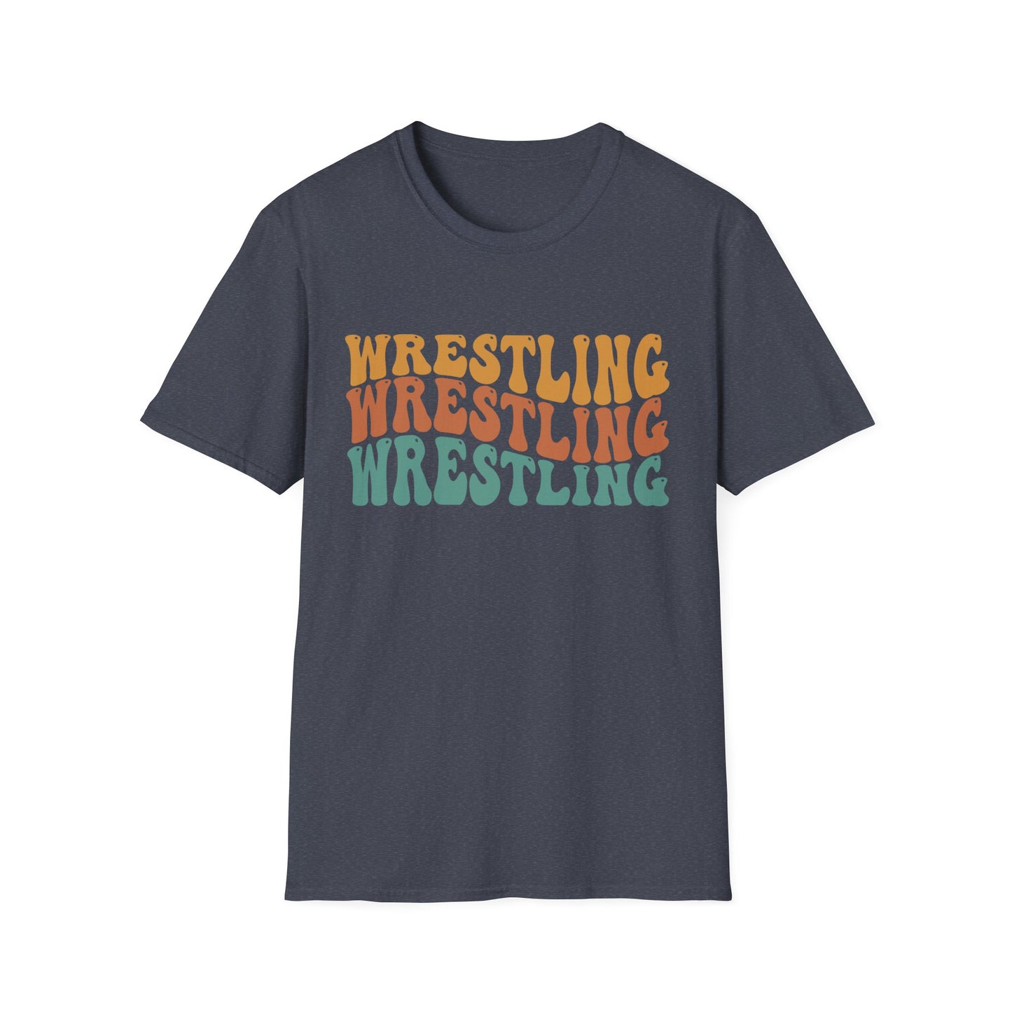 Wrestling Retro Stacked T-Shirt — Vintage 70s Style Sports Tee