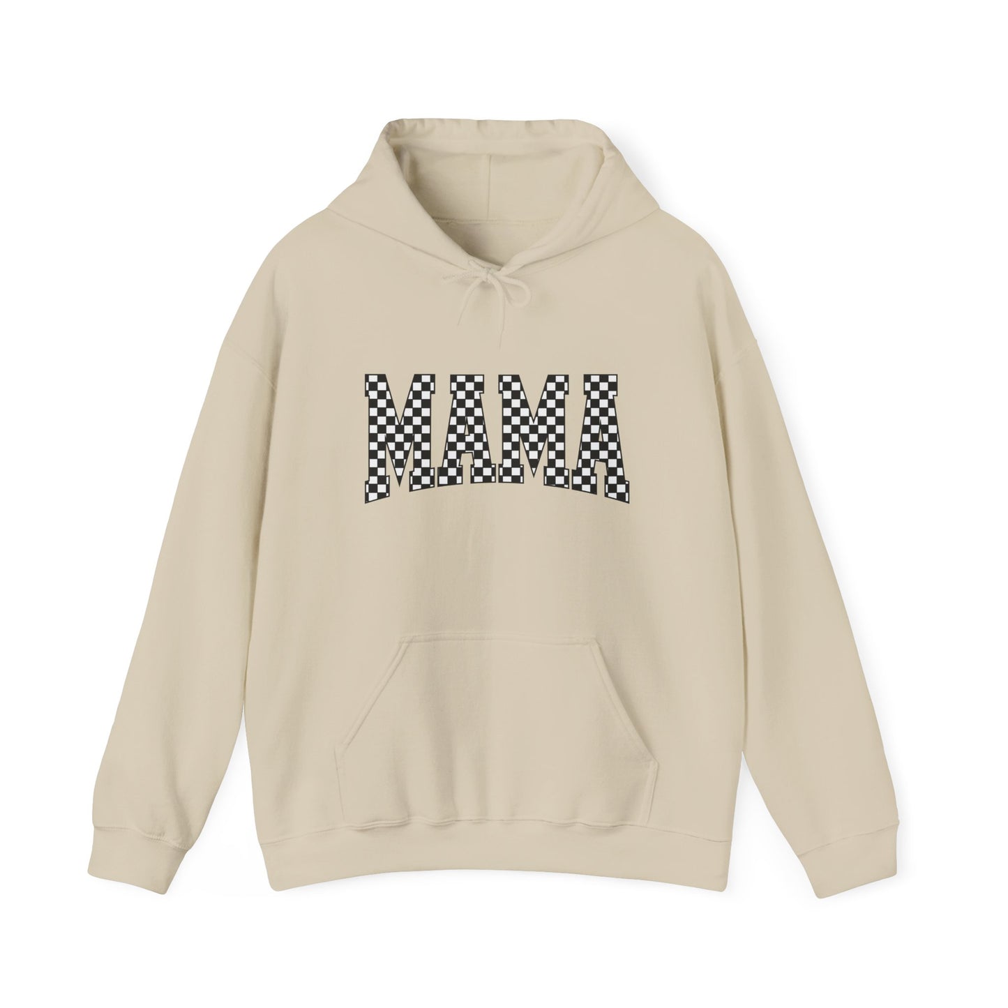 Mama Checkerboard Hoodie - Graphic 'MAMA' Pullover for Moms, Mother's Day Gift