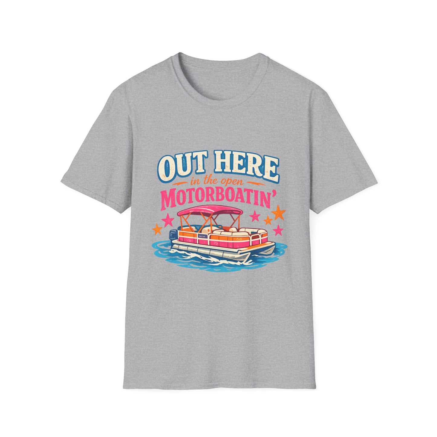 Motorboatin' T-Shirt — "Out Here in the Open" Retro Boat Graphic