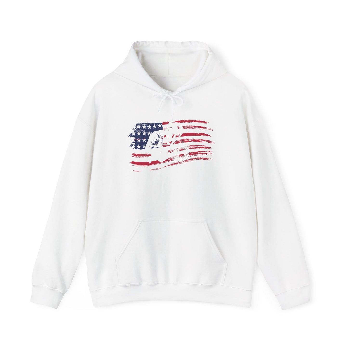 American Flag Paw Print Hoodie — Patriotic Dog Lover Sweatshirt