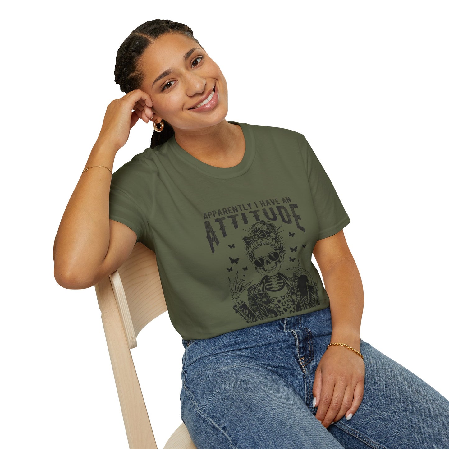 Attitude Skull Tee — "Apparently I Have an Attitude" Graphic T-Shirt