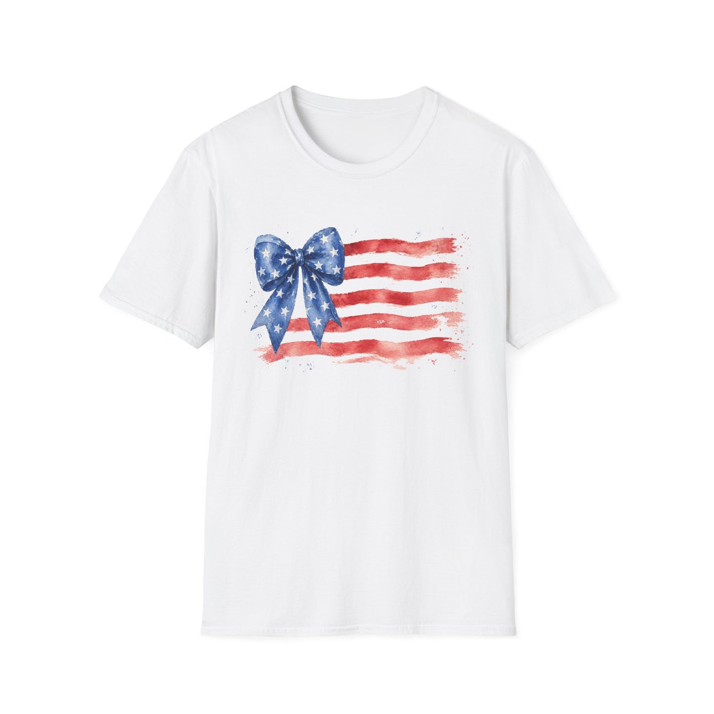 American Flag Bow T-Shirt — Patriotic Fourth of July Tee