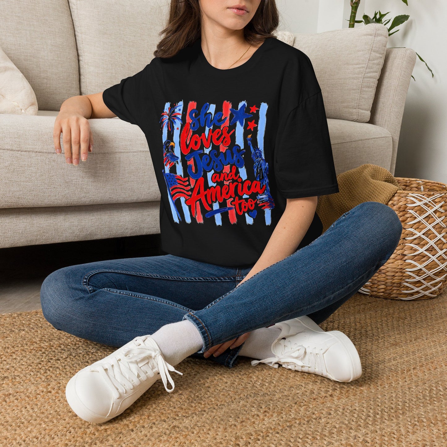 She Loves Jesus and America Too T-Shirt
