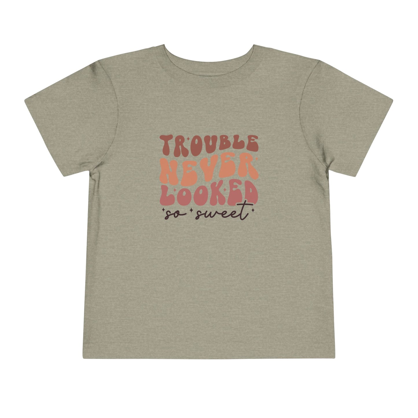 Toddler Tee — "Trouble Never Looked So Sweet" Retro Graphic