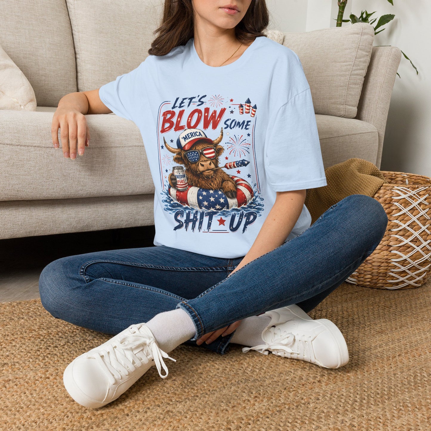 Patriotic Buffalo 'Let's Blow Some Shit Up' T-Shirt