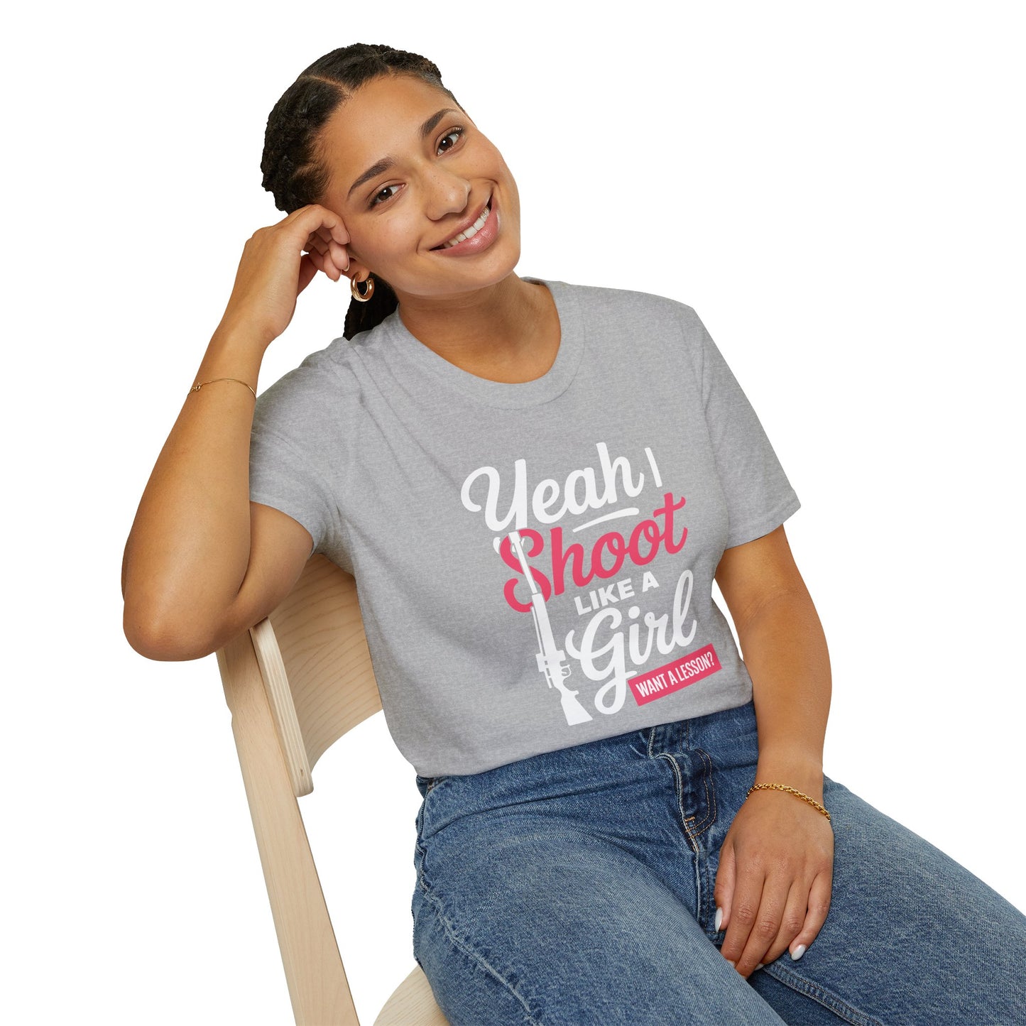 Yeah I Shoot Like a Girl T-Shirt — Funny Feminine Shooting Range Tee