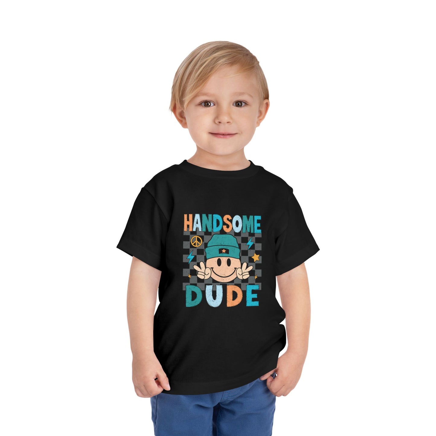 Handsome Dude Toddler Tee — Cute Checkered Baby Boy Shirt