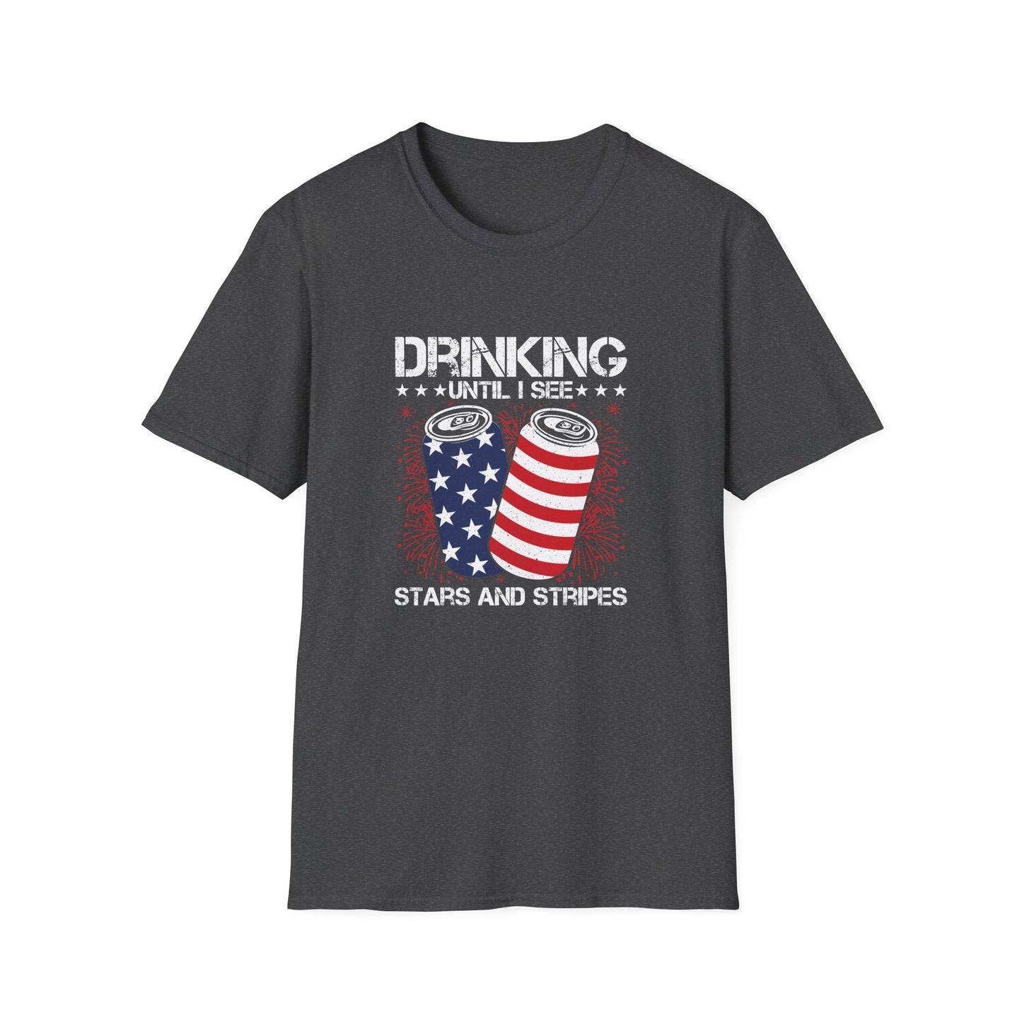 Drinking Until I See Stars and Stripes T-Shirt — Patriotic 4th of July Beer Tee