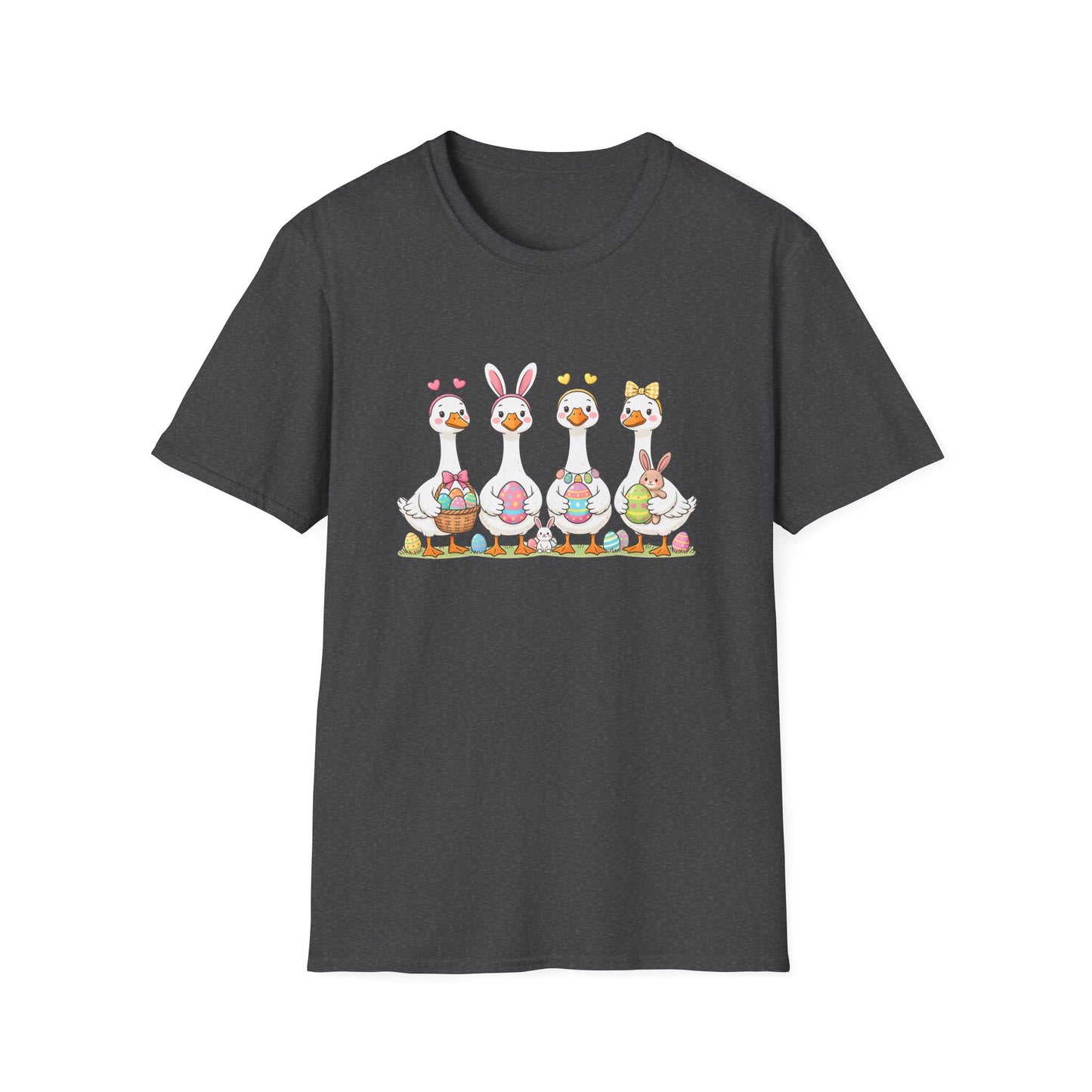 Easter Geese T-Shirt — Cute Cartoon Geese Holding Easter Eggs
