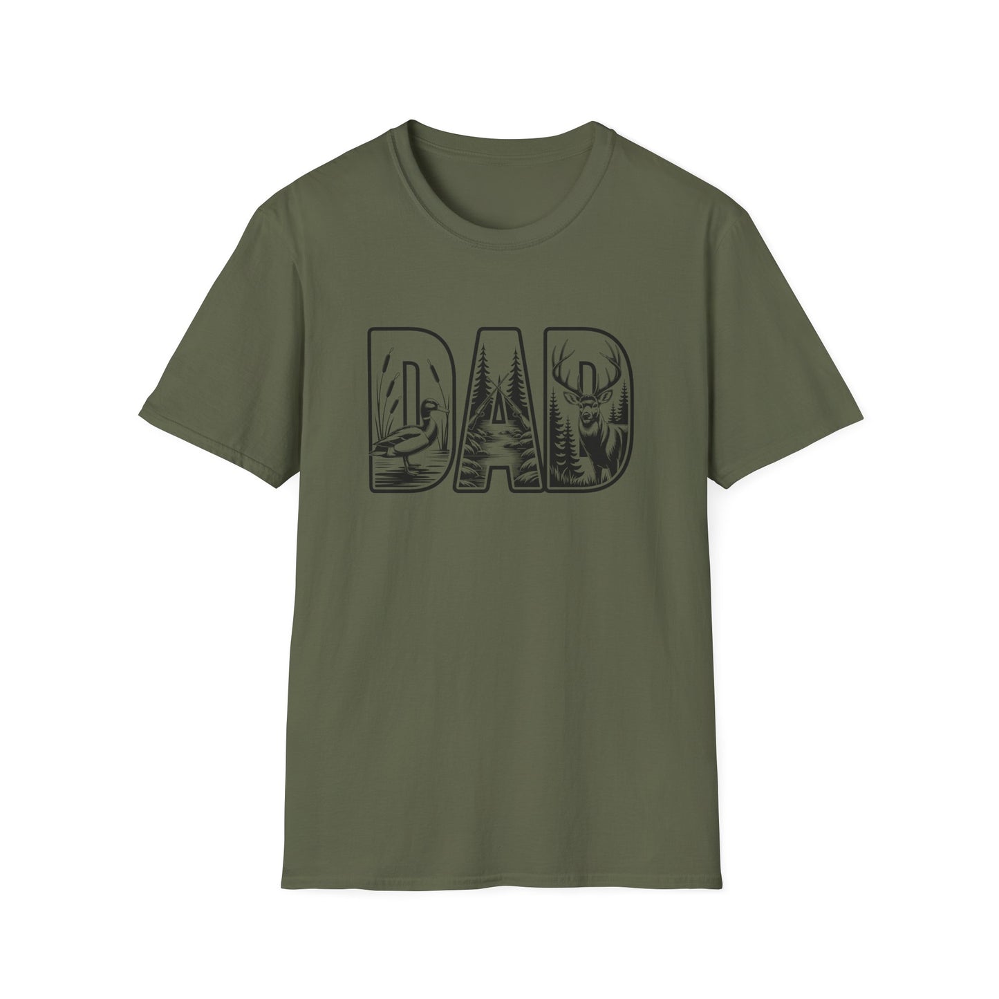 Dad Nature Graphic T-Shirt — Outdoor Hunting & Fishing Woodland Design