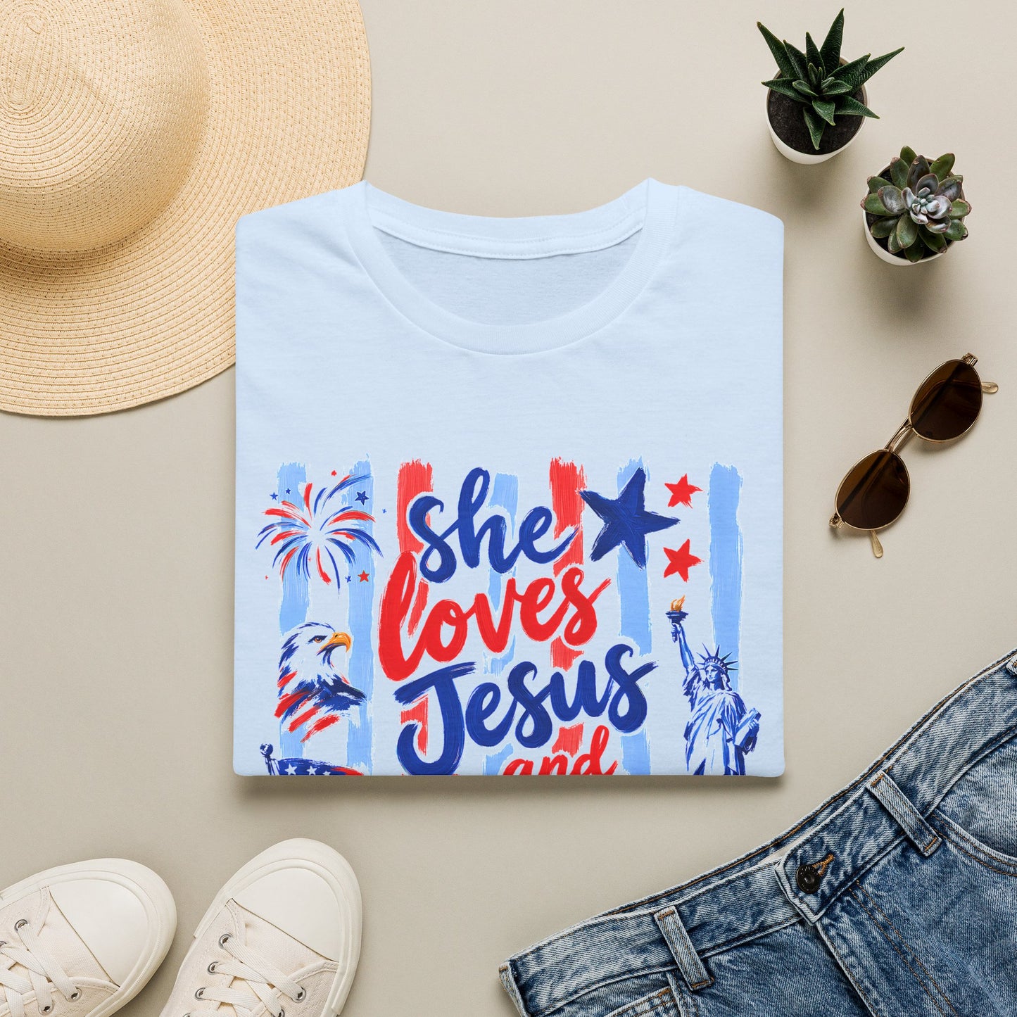 She Loves Jesus and America Too T-Shirt