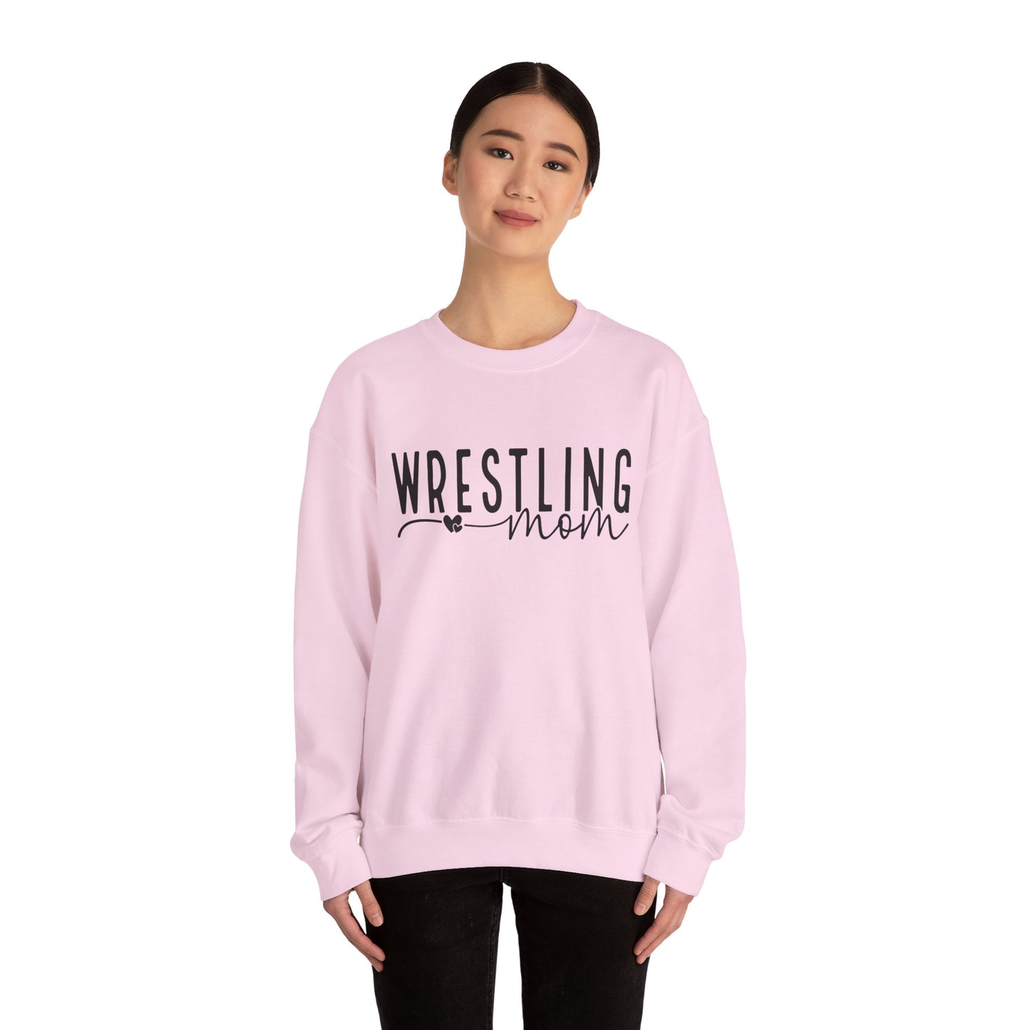Wrestling Mom Crewneck Sweatshirt – Supportive Mom Graphic Pullover