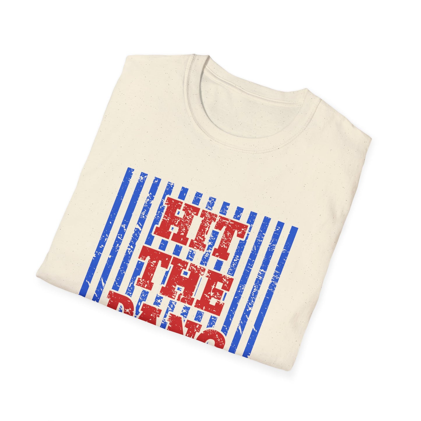 T-Shirt — "Hit The Dang Boll" Patriotic Striped Graphic Tee