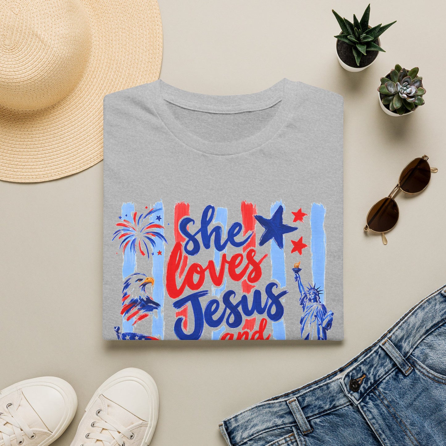 She Loves Jesus and America Too T-Shirt