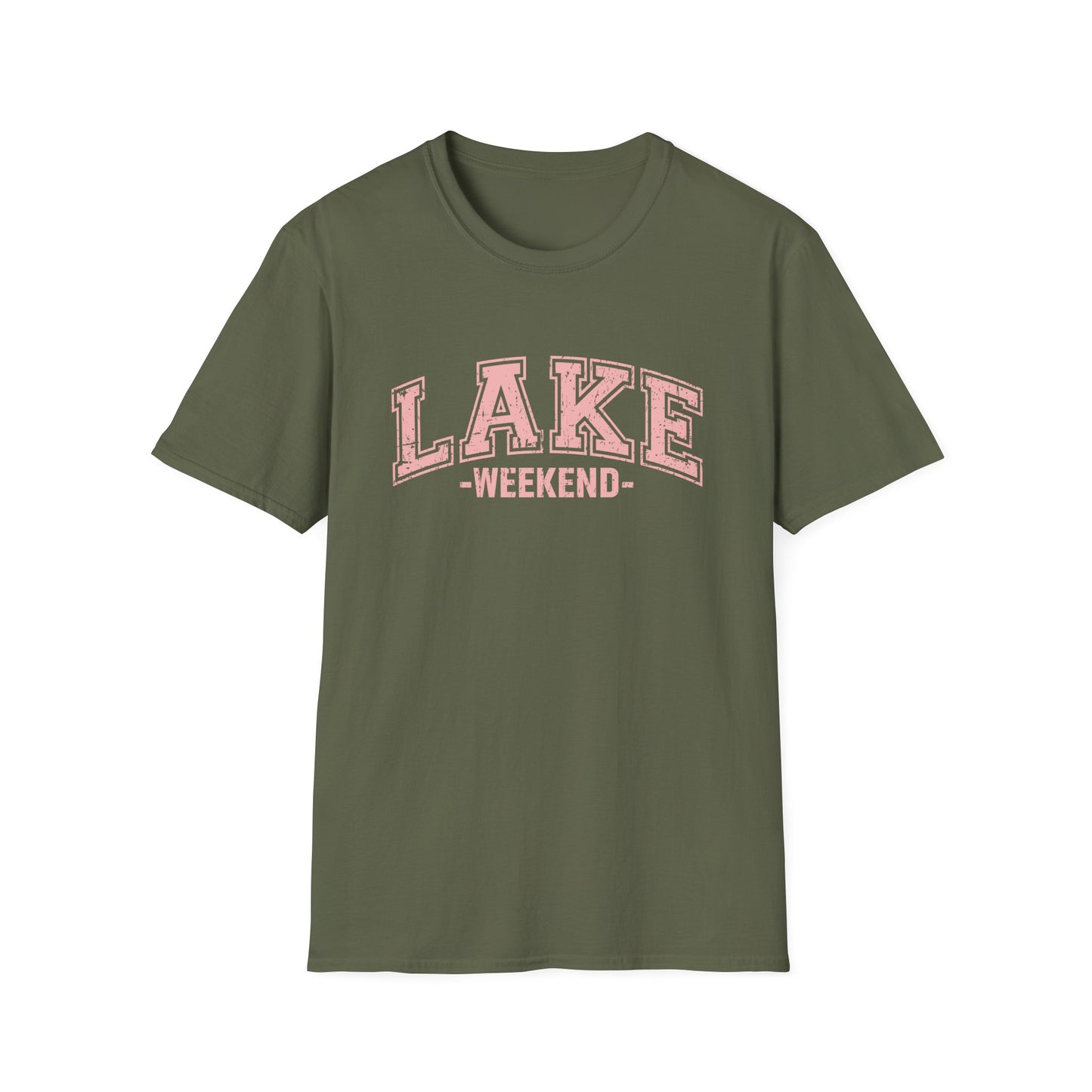 Lake Weekend T-Shirt — Retro Pink Graphic Tee for Relaxed Getaways