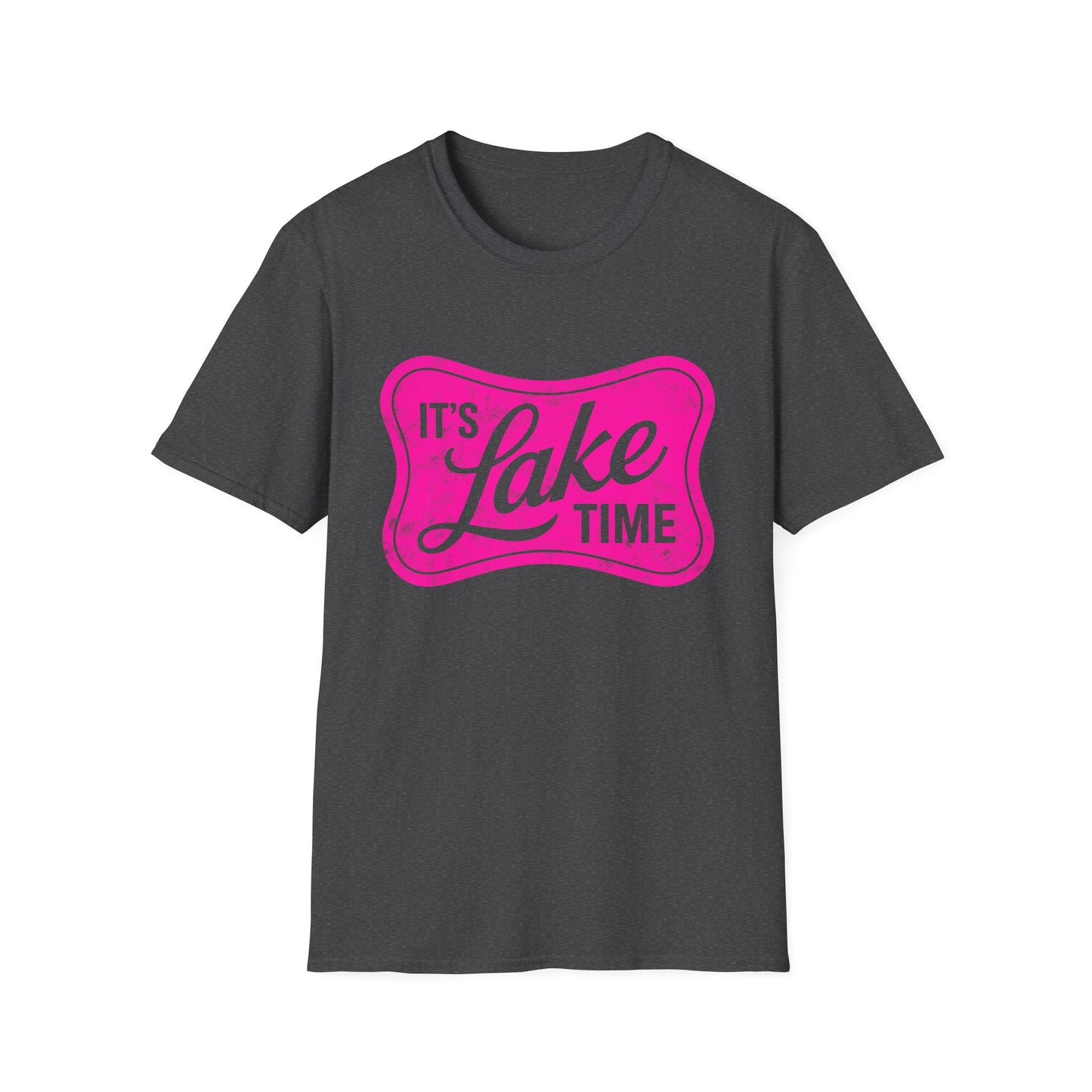 Lake Time T‑Shirt — "It's Lake Time" Retro Pink Graphic Tee