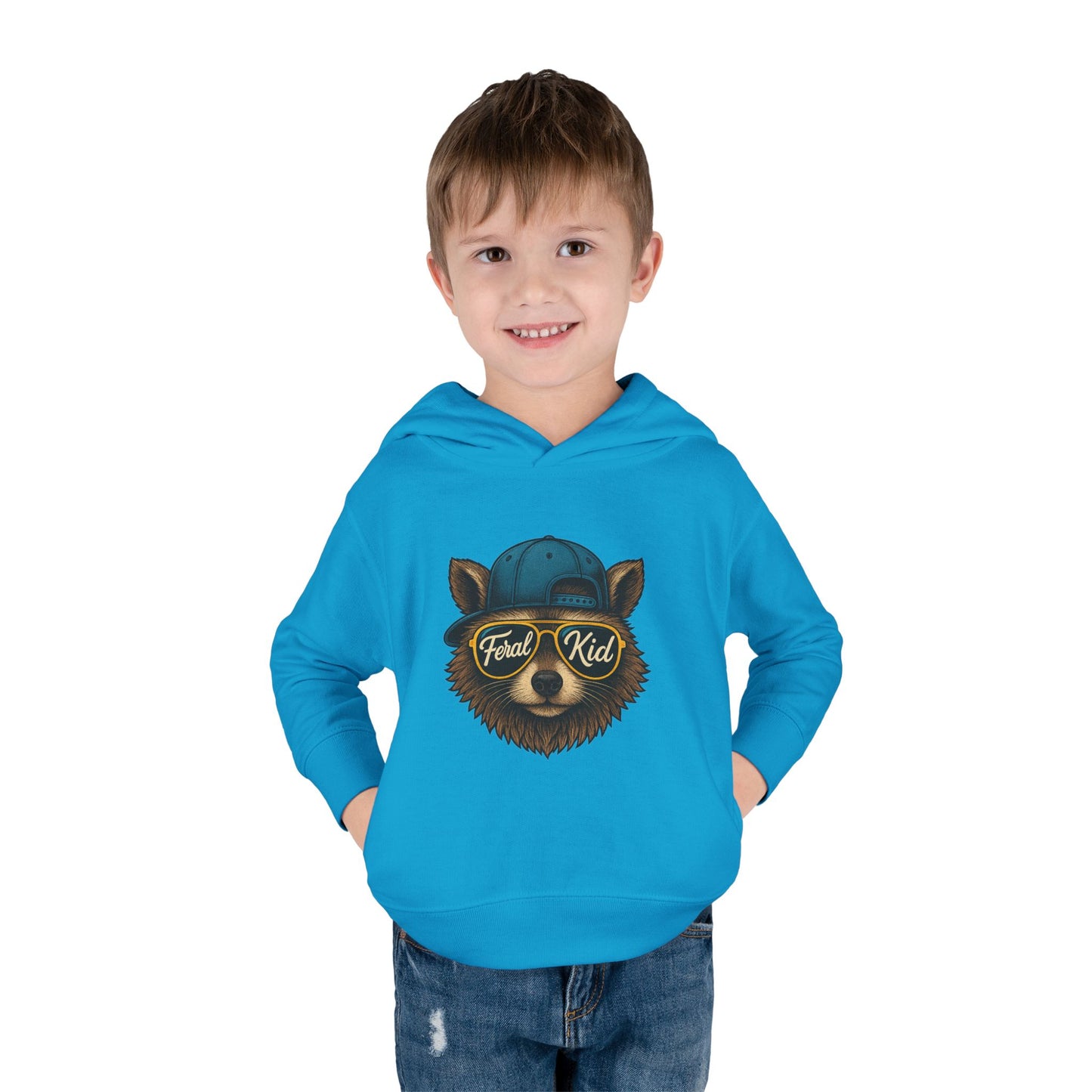 Toddler Hoodie — 'Forest Kid' Raccoon Graphic Kids Pullover