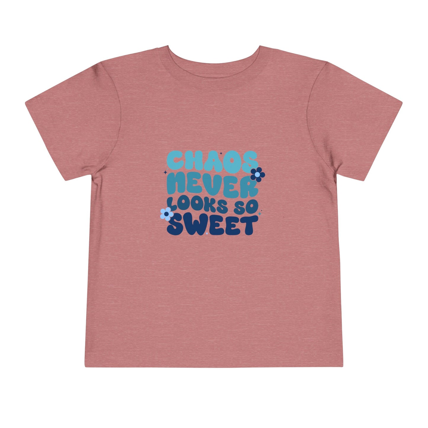 Toddler Tee — "Chaos Never Looks So Sweet" Retro Flower Graphic
