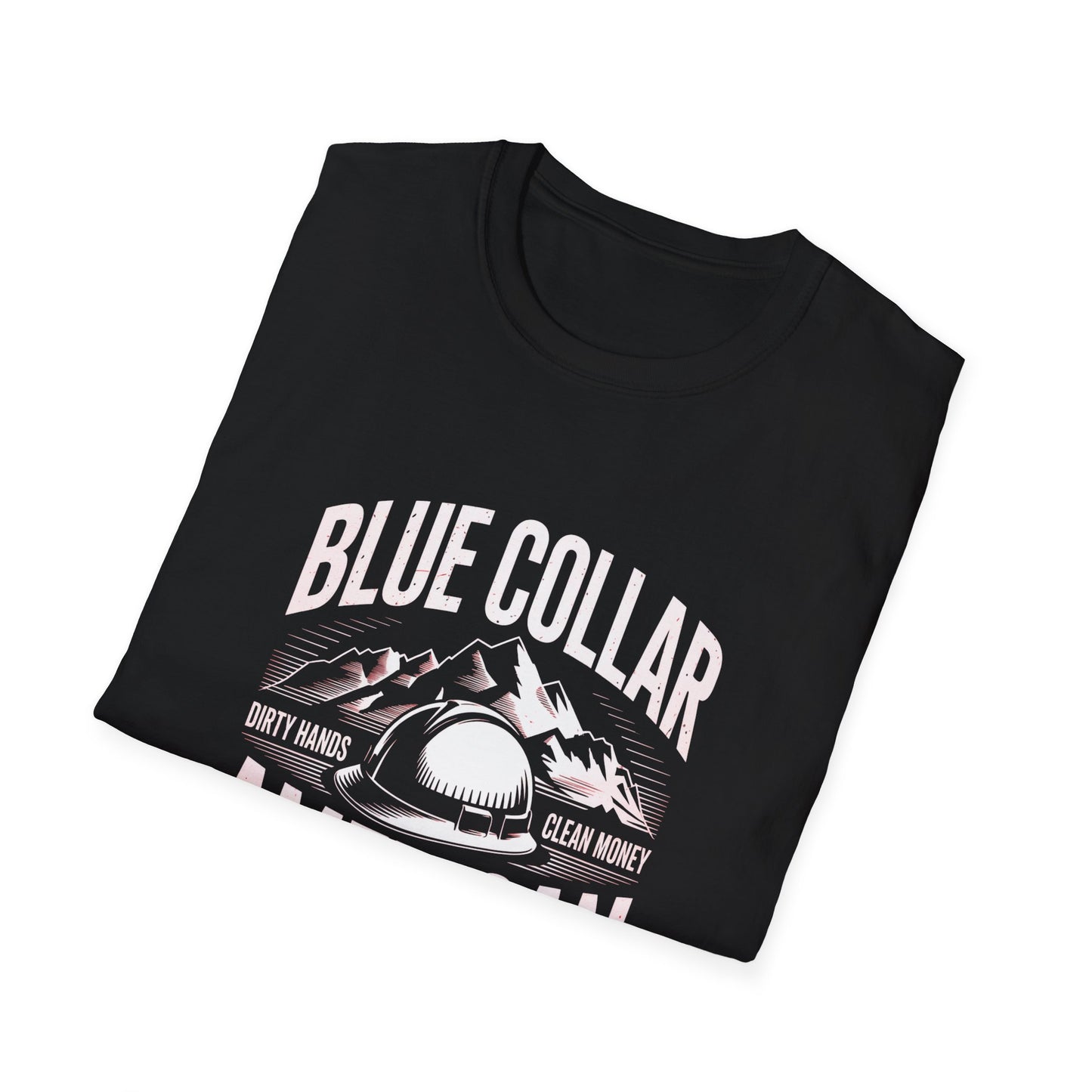 Blue Collar American T‑Shirt — Proud Worker Helmet Graphic