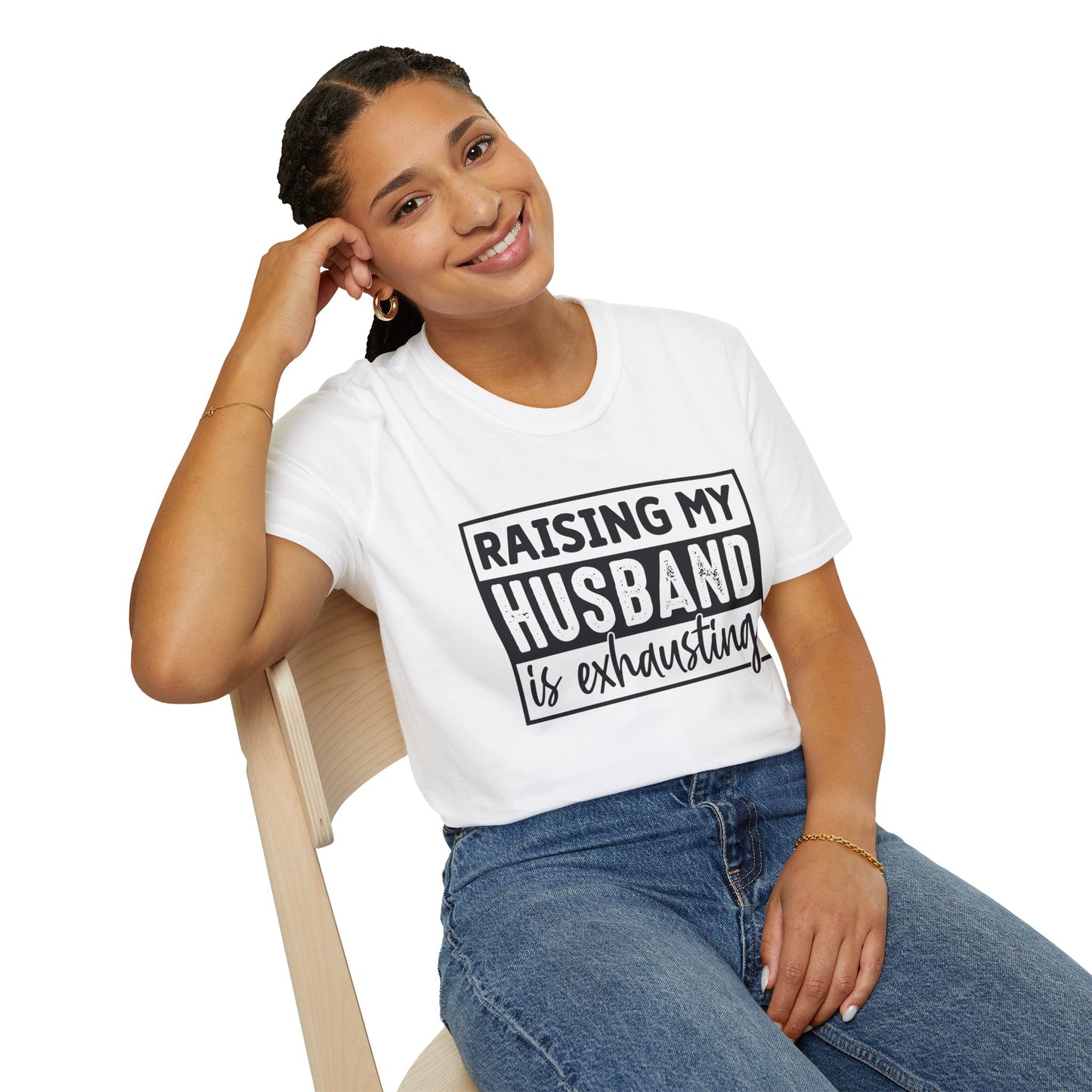 Raising My Husband Is Exhausting T-Shirt — Funny Mom Parenting Tee