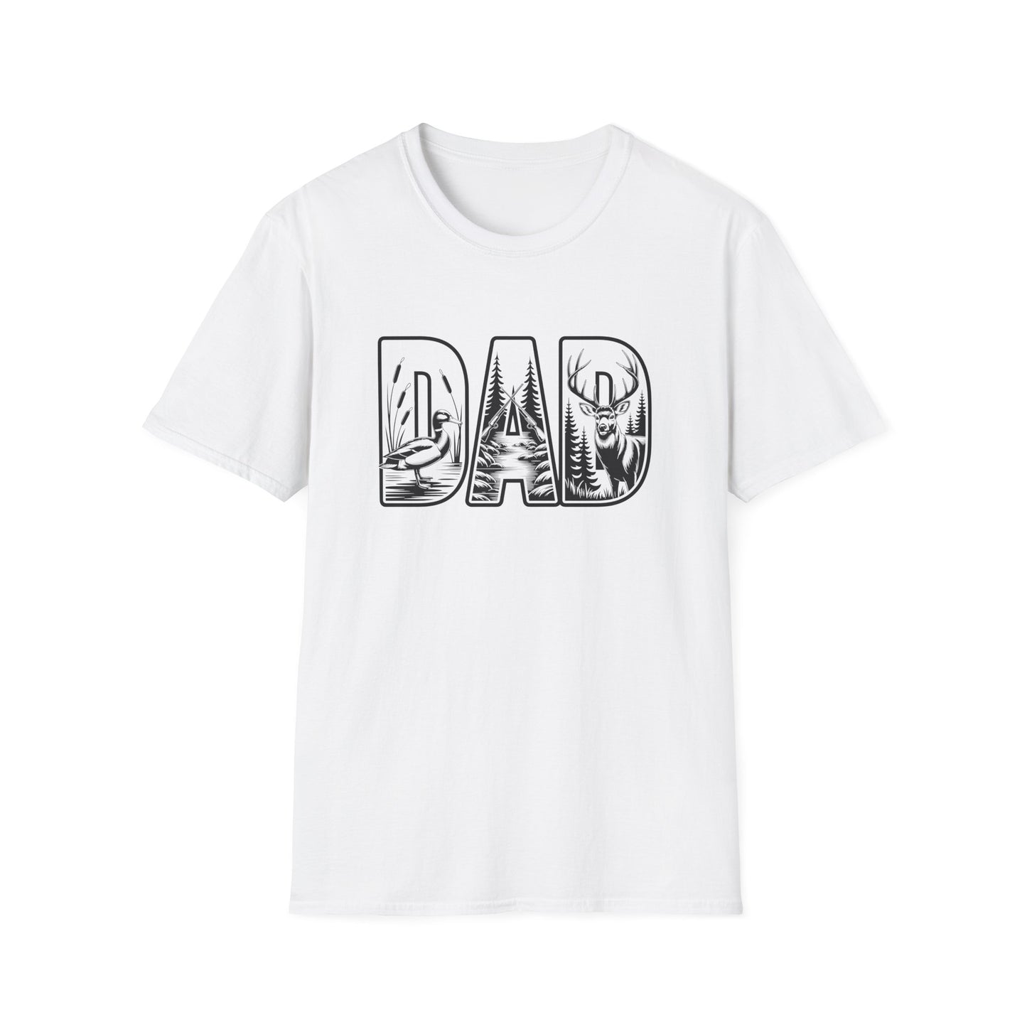Dad Nature Graphic T-Shirt — Outdoor Hunting & Fishing Woodland Design