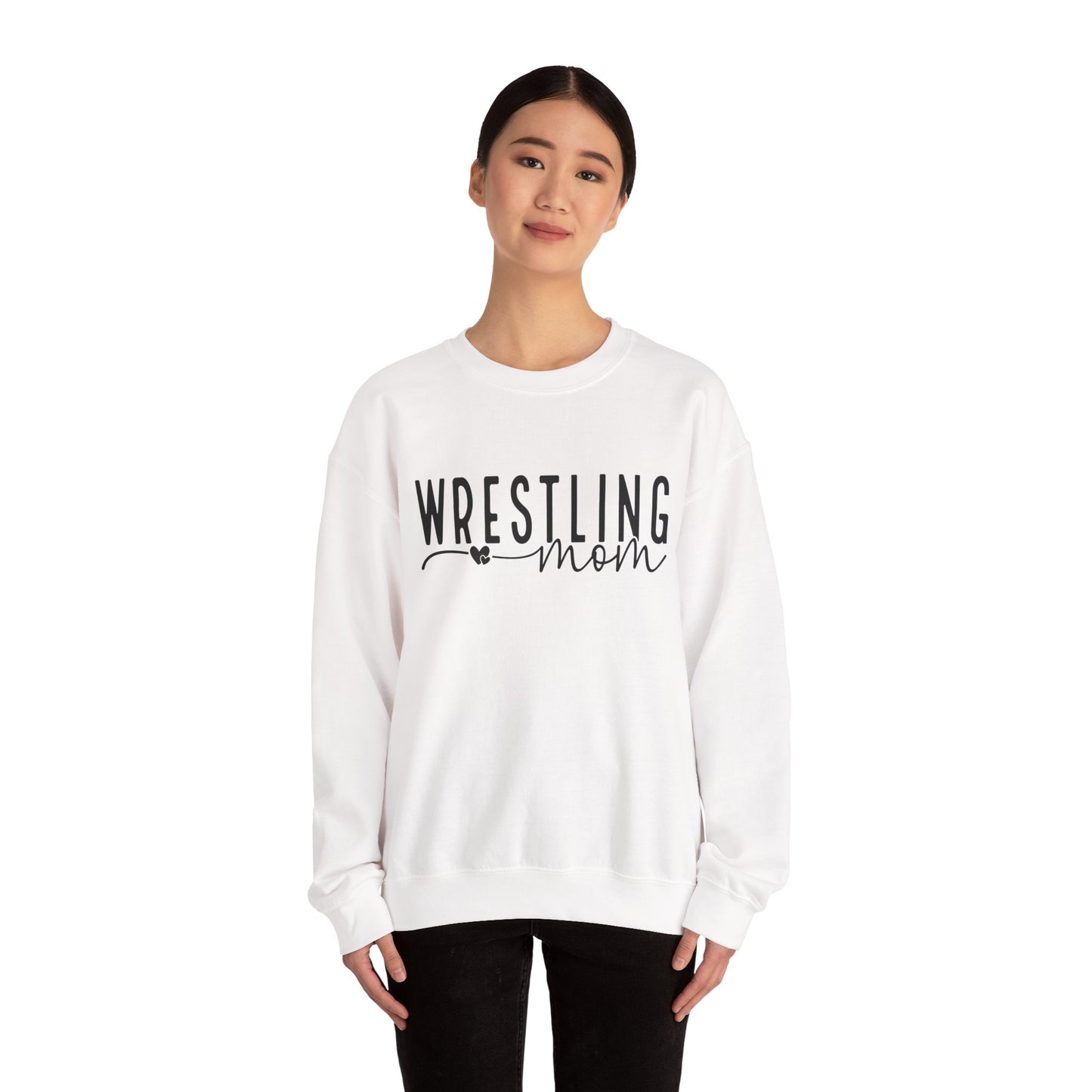 Wrestling Mom Crewneck Sweatshirt – Supportive Mom Graphic Pullover