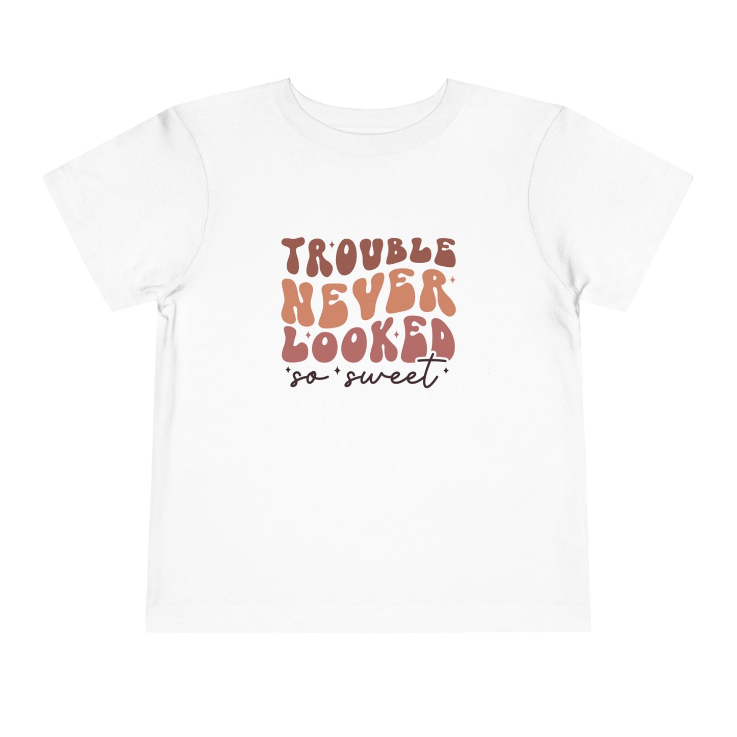 Toddler Tee — "Trouble Never Looked So Sweet" Retro Graphic