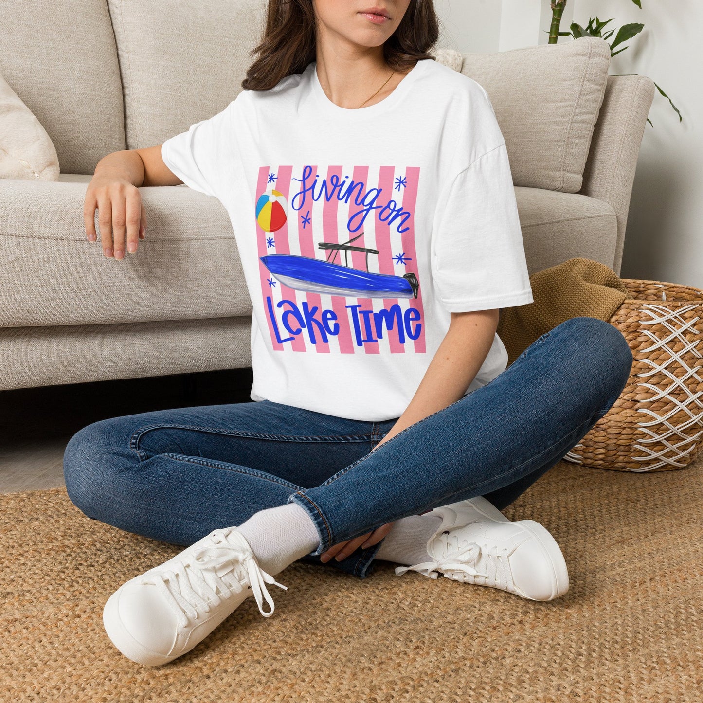 T-Shirt — "Living on Lake Time" Summer Lake Tee