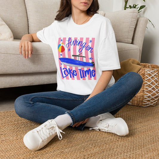 T-Shirt — "Living on Lake Time" Summer Lake Tee