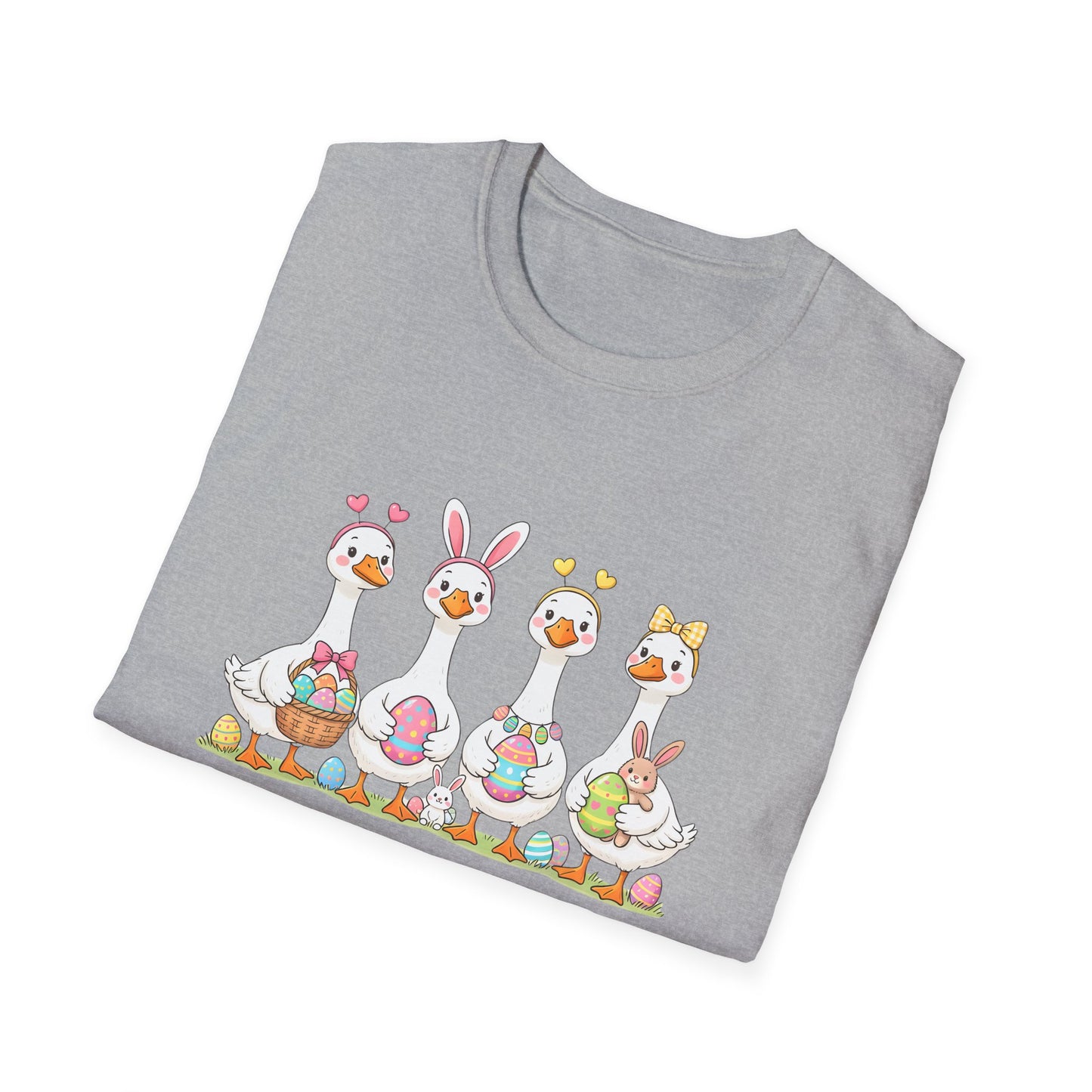Easter Geese T-Shirt — Cute Cartoon Geese Holding Easter Eggs