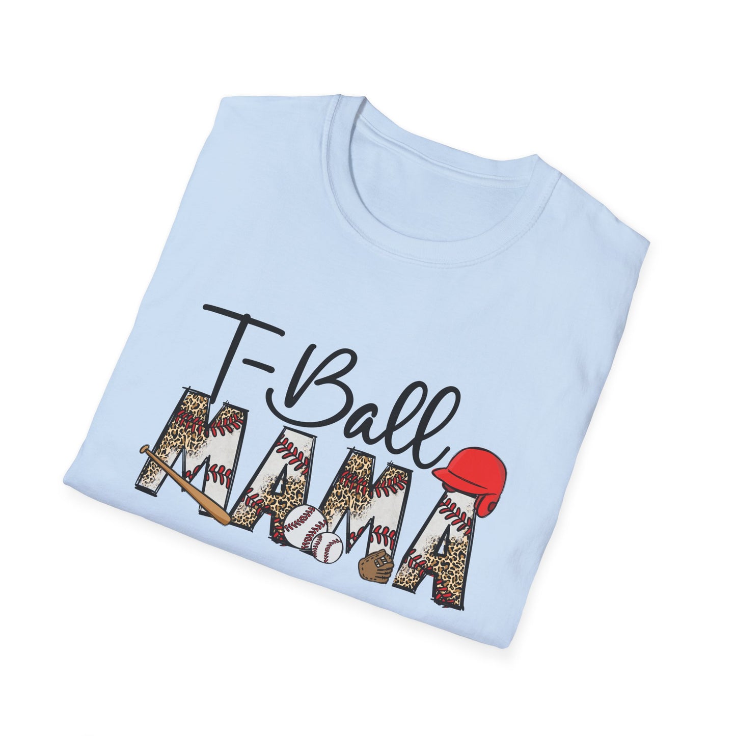 T‑Ball Mama T-Shirt — Cute Floral Baseball Mom Tee