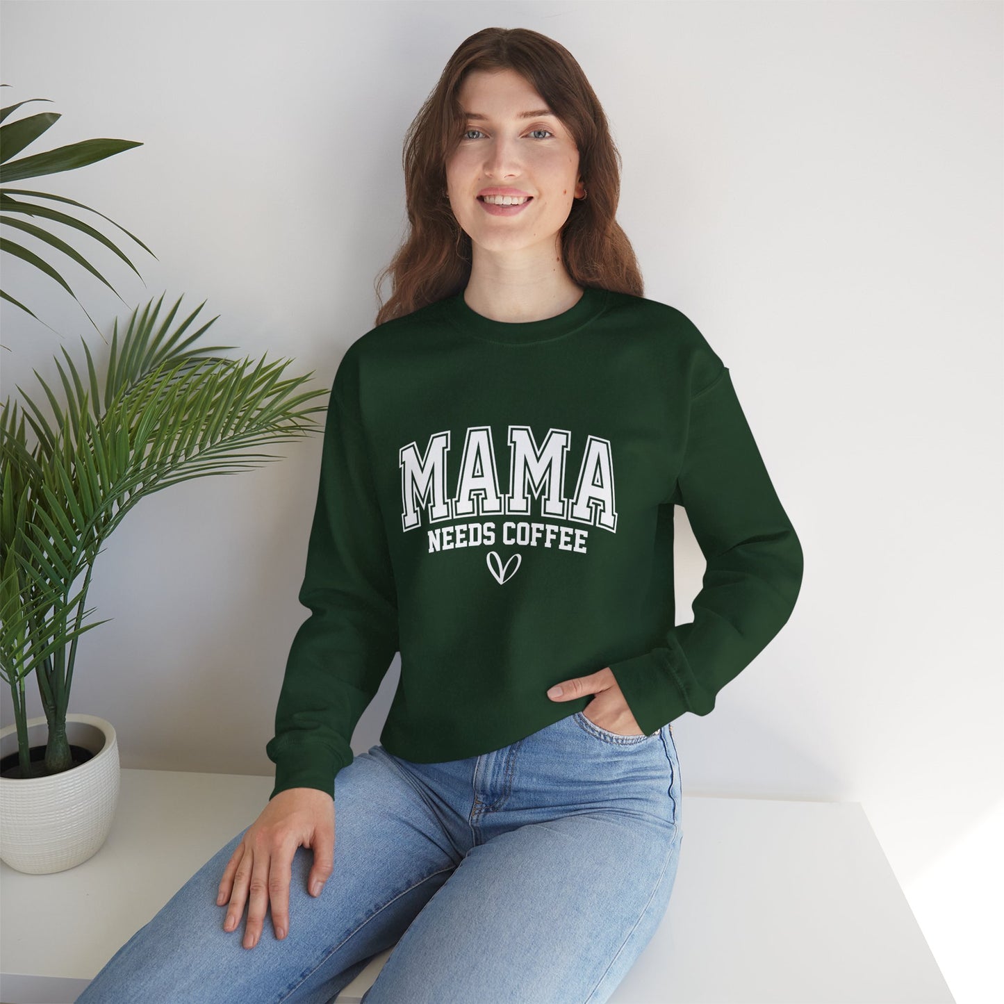 Mama Needs Coffee Sweatshirt — Cozy Mom Crewneck Gift