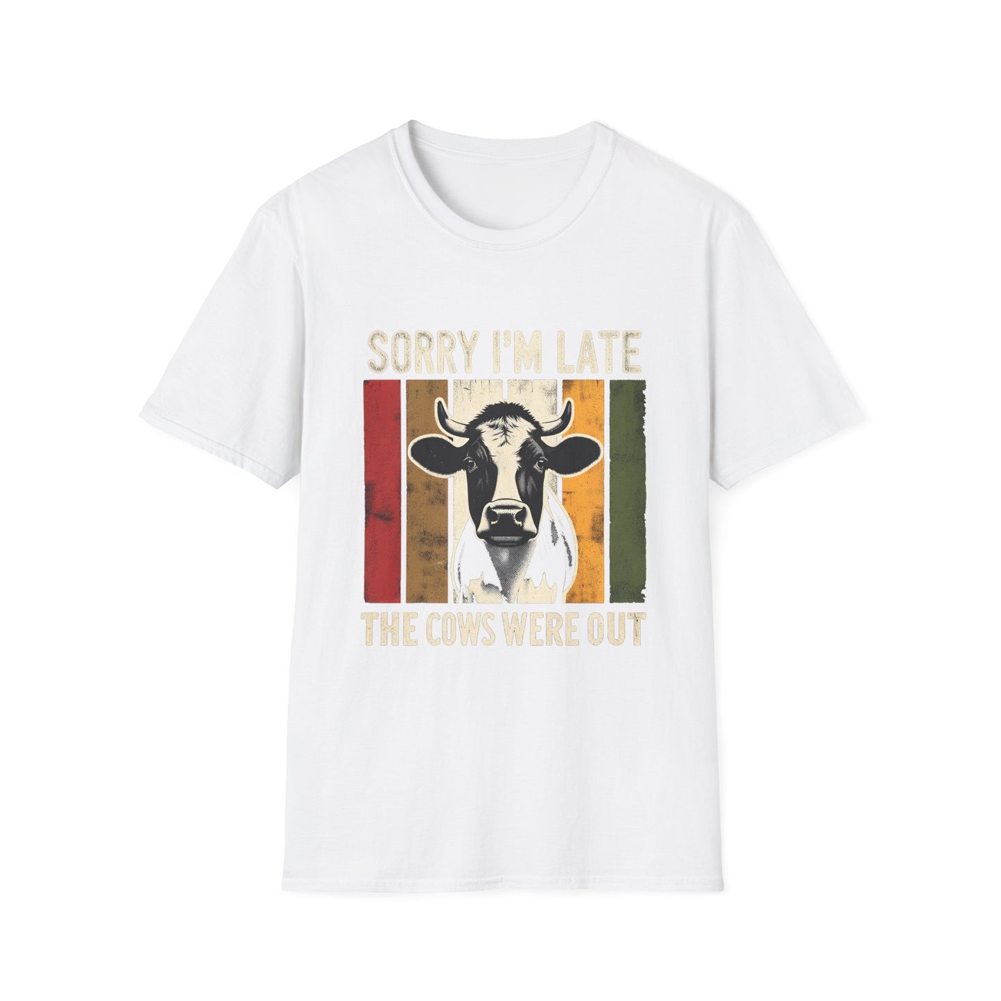 Sorry I'm Late The Cows Were Out T-Shirt — Vintage Cow Farm Animal Tee