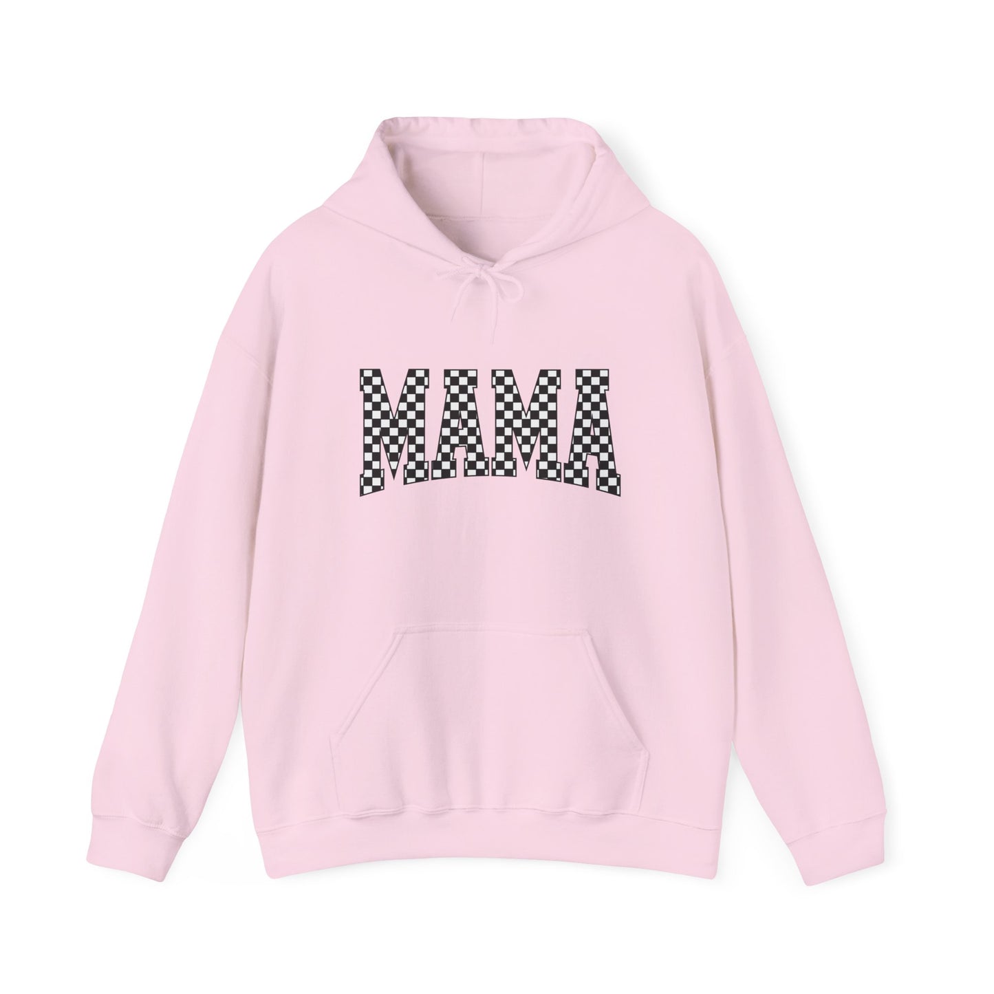 Mama Checkerboard Hoodie - Graphic 'MAMA' Pullover for Moms, Mother's Day Gift