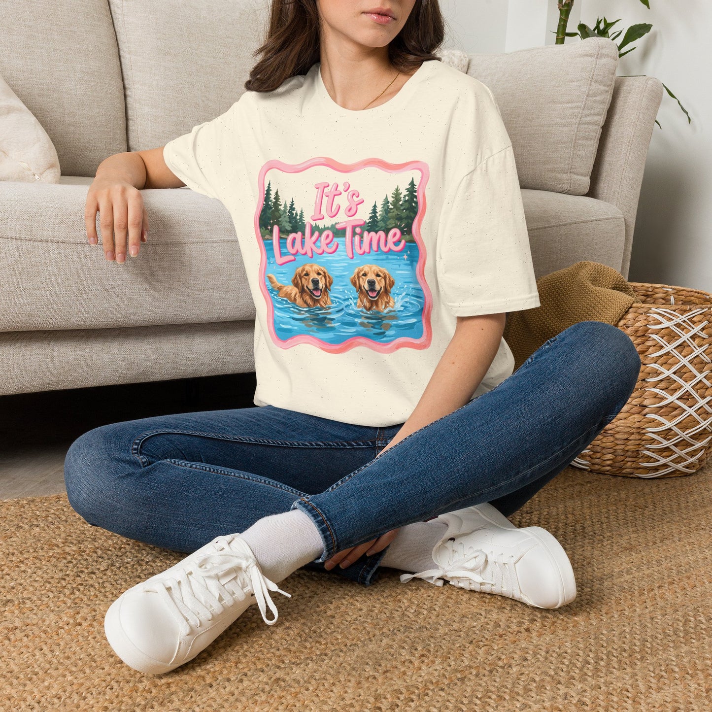 It's Lake Time T-Shirt — Cute Golden Retriever Lake Vibes Tee