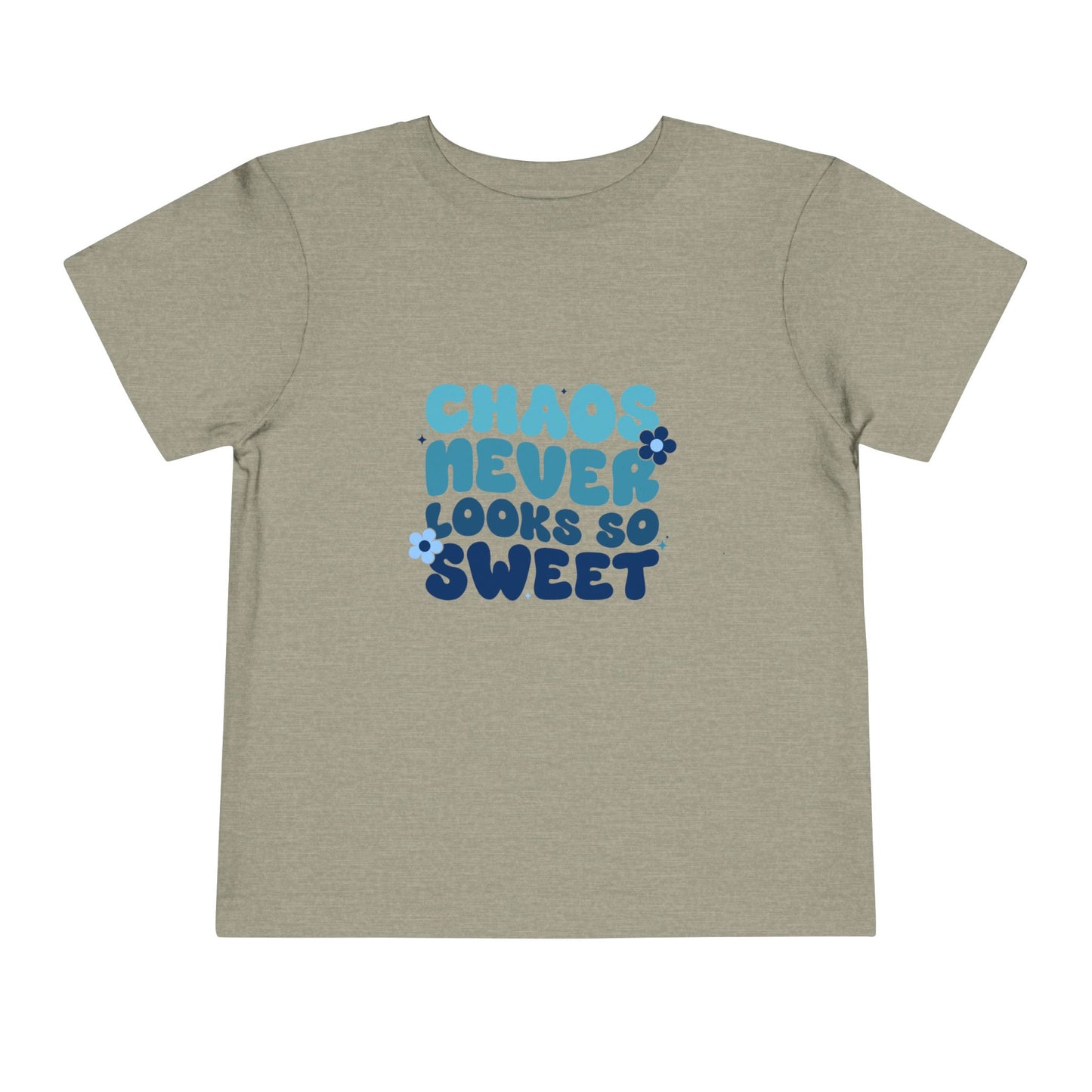 Toddler Tee — "Chaos Never Looks So Sweet" Retro Flower Graphic