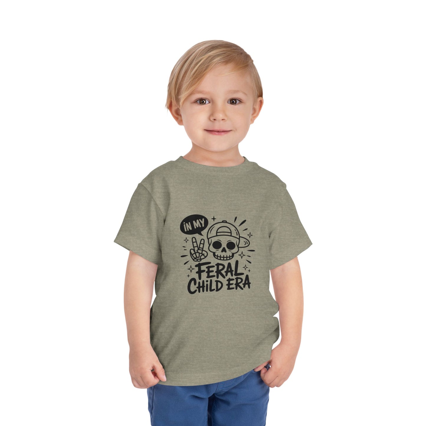 Toddler Tee — “In My Feral Child Era” Skull Graphic Kids T‑Shirt