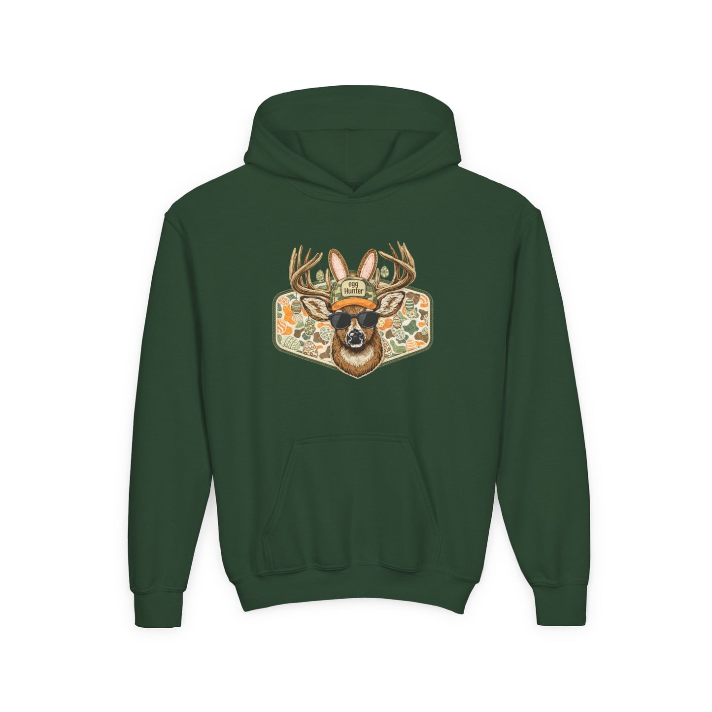Youth Deer Camo Hoodie — Cool Buck Graphic Hooded Sweatshirt for Kids