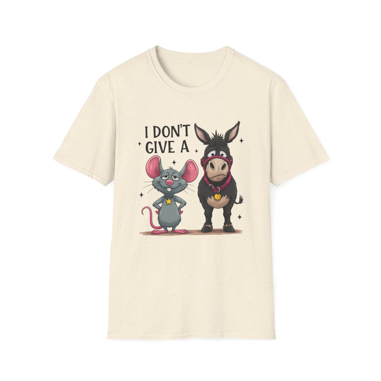 I Don't Give A — Cute Mouse & Donkey Graphic T-Shirt