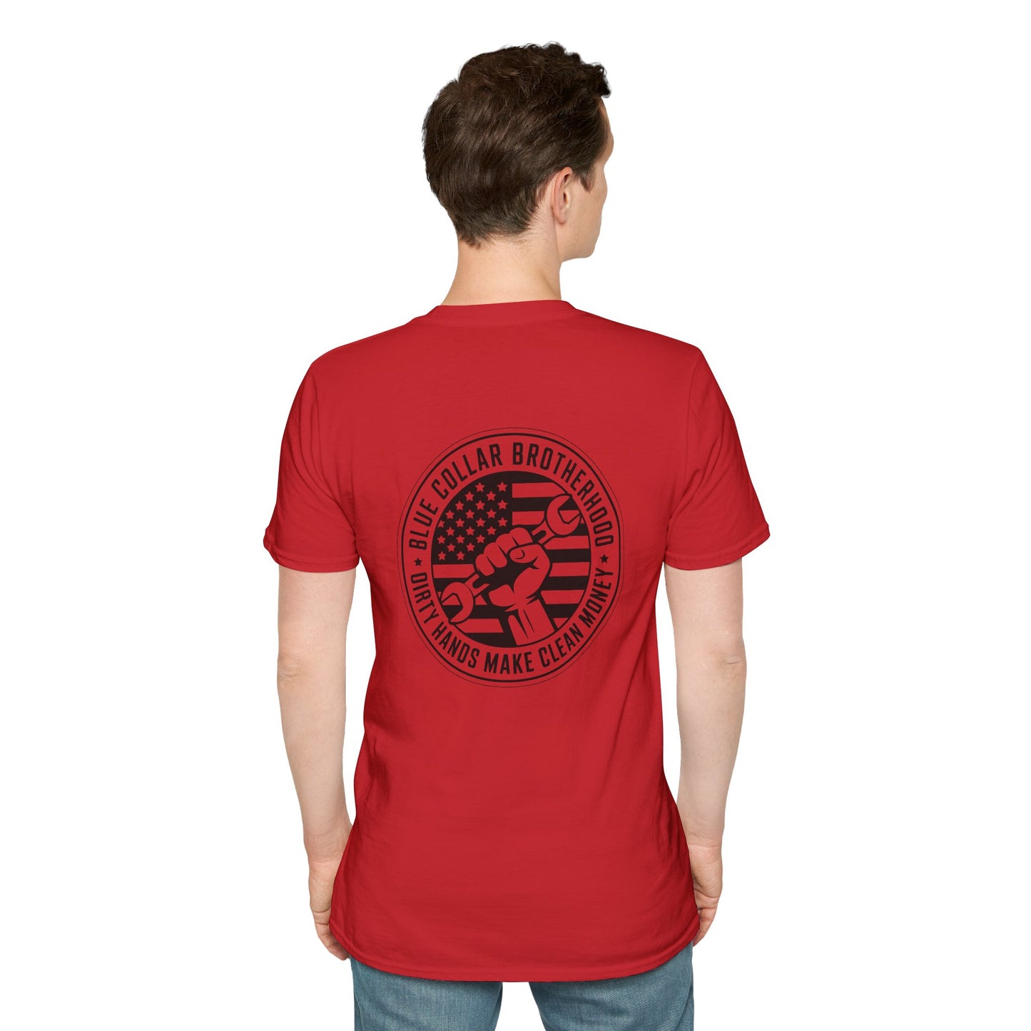 T-Shirt — "Blue Collar Brotherhood — Only Hands Make Clean Money" Graphic Tee