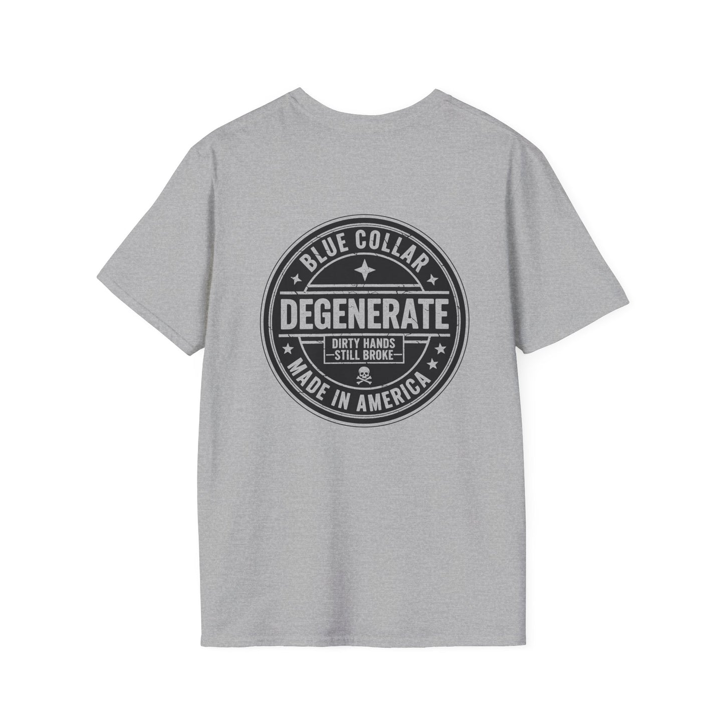 Blue Collar Degenerate T-Shirt — 'Degenerate' Vintage Workwear Graphic