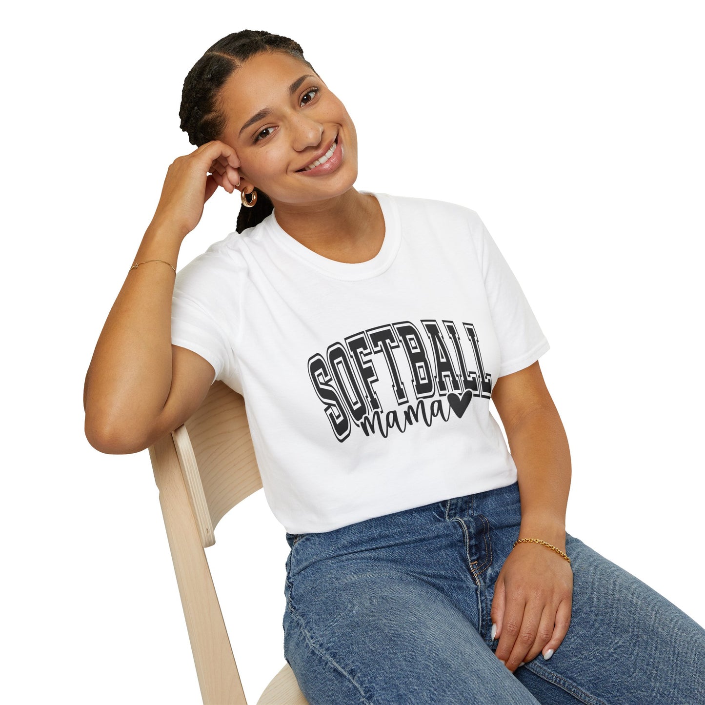 Softball Mama T-Shirt — Baseball/Softball Mom Tee with Heart