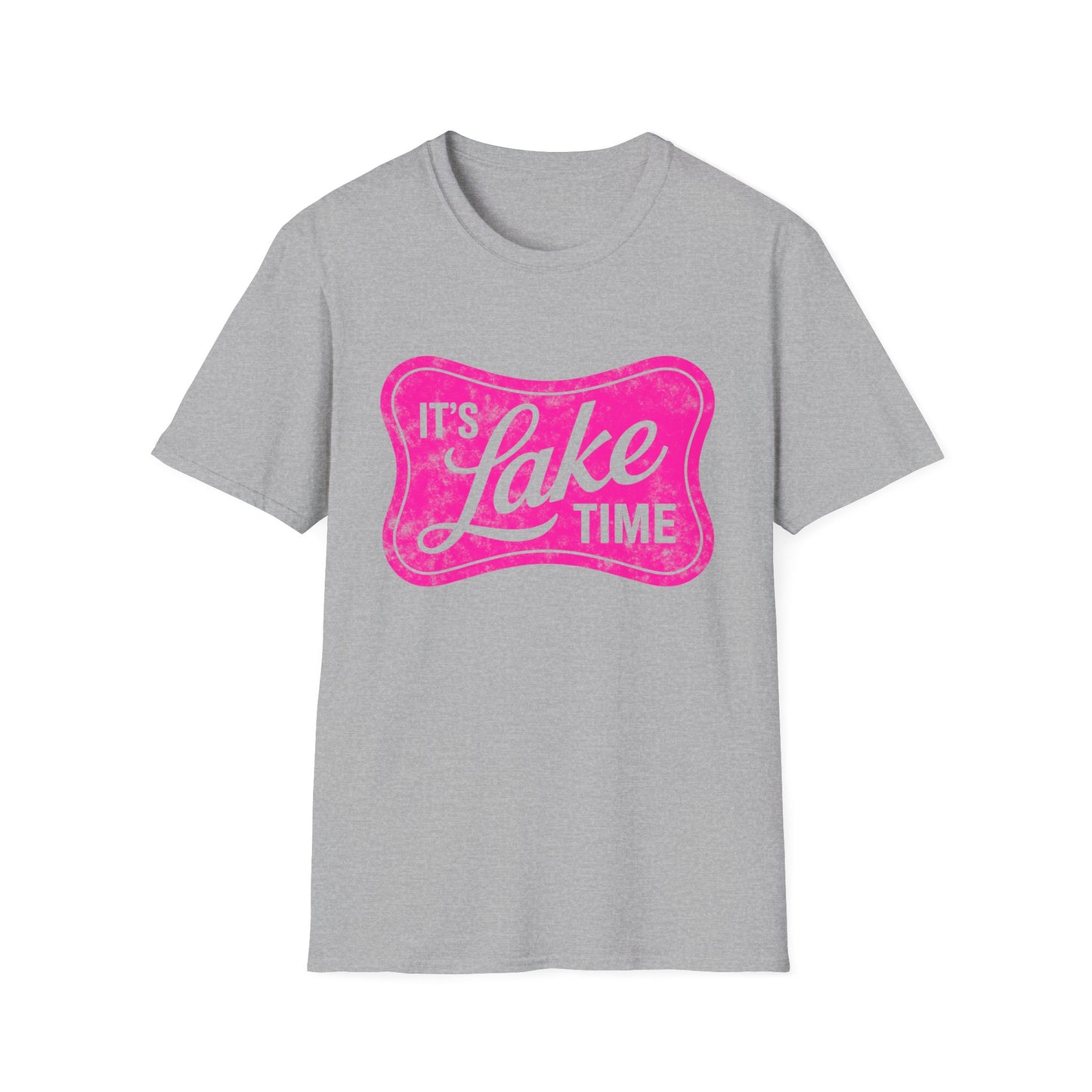 Lake Time T‑Shirt — "It's Lake Time" Retro Pink Graphic Tee