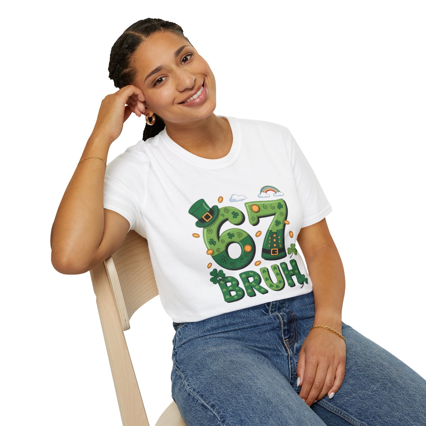 St. Patrick's '67 Bruh' T-Shirt – Lucky Shamrock Birthday Tee