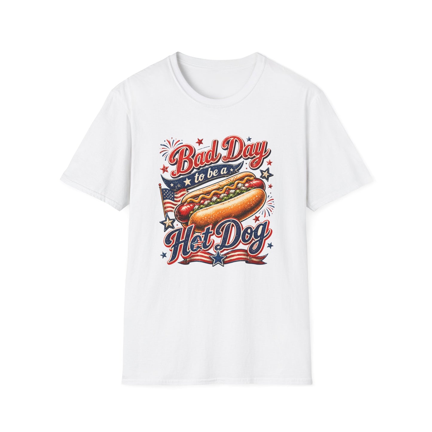 T-Shirt — “Bad Day to Be a Hot Dog” Patriotic Graphic Tee