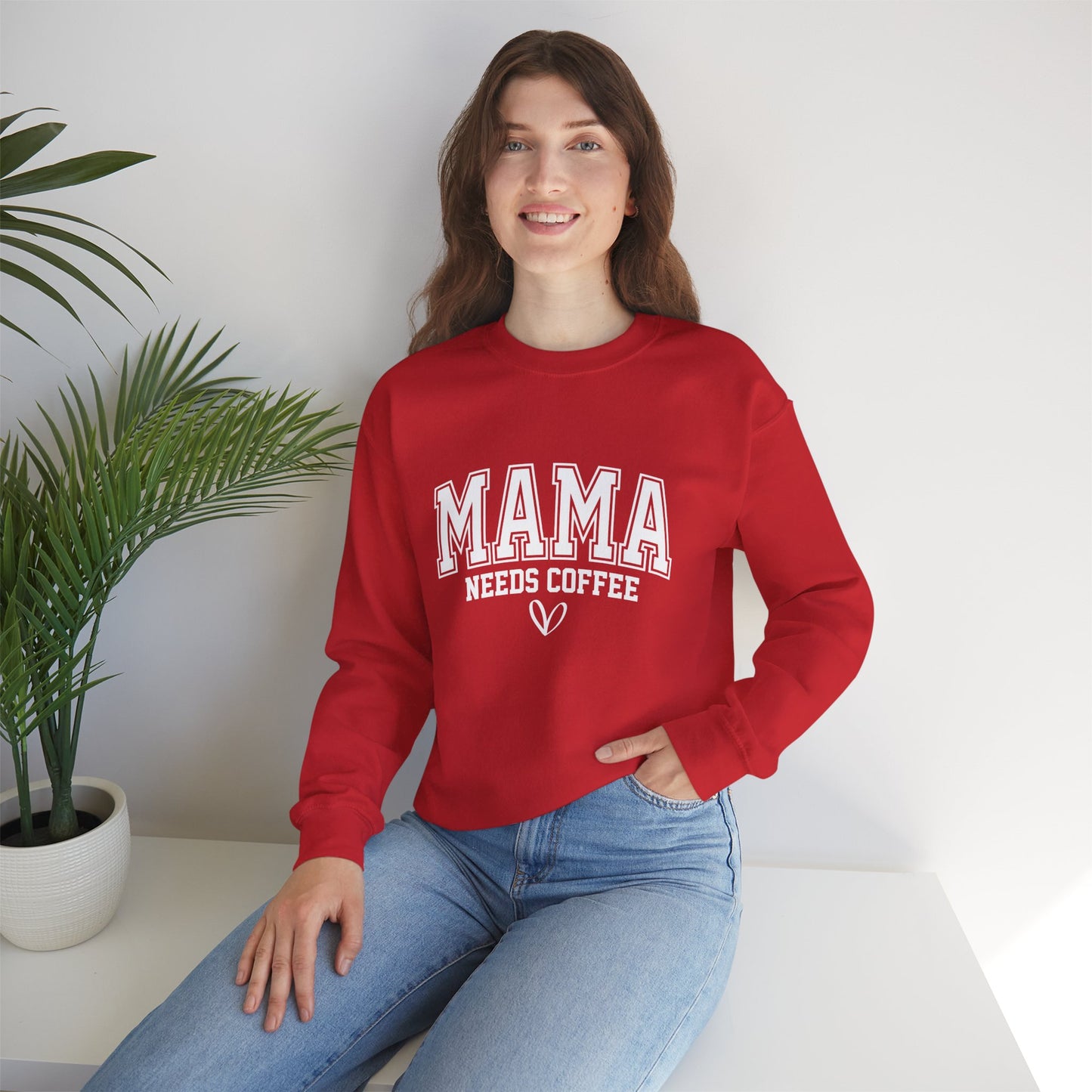 Mama Needs Coffee Sweatshirt — Cozy Mom Crewneck Gift
