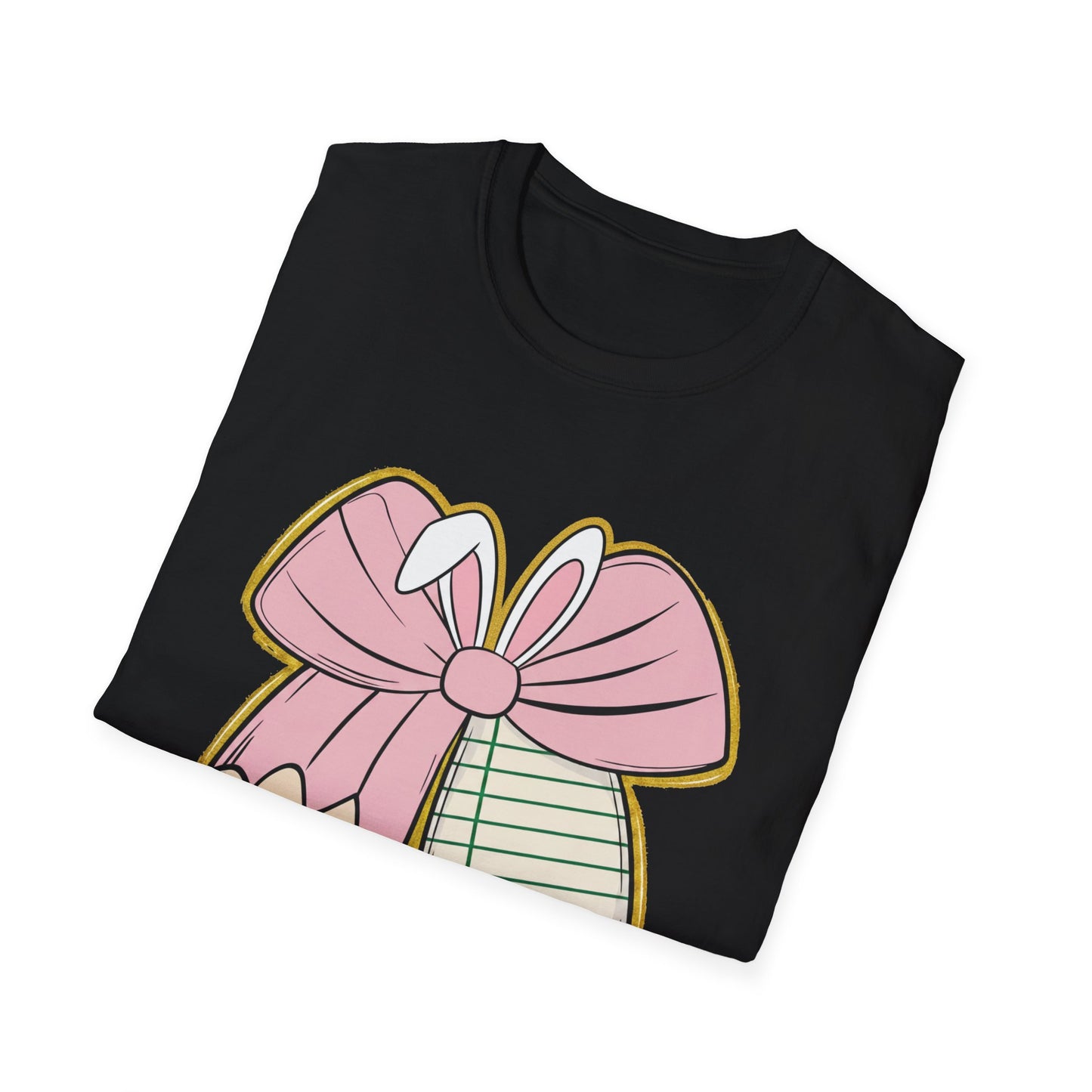 Girls' Back-to-School Bow Pencil T-Shirt — Cute Pink Ribbon & Notebook Graphic